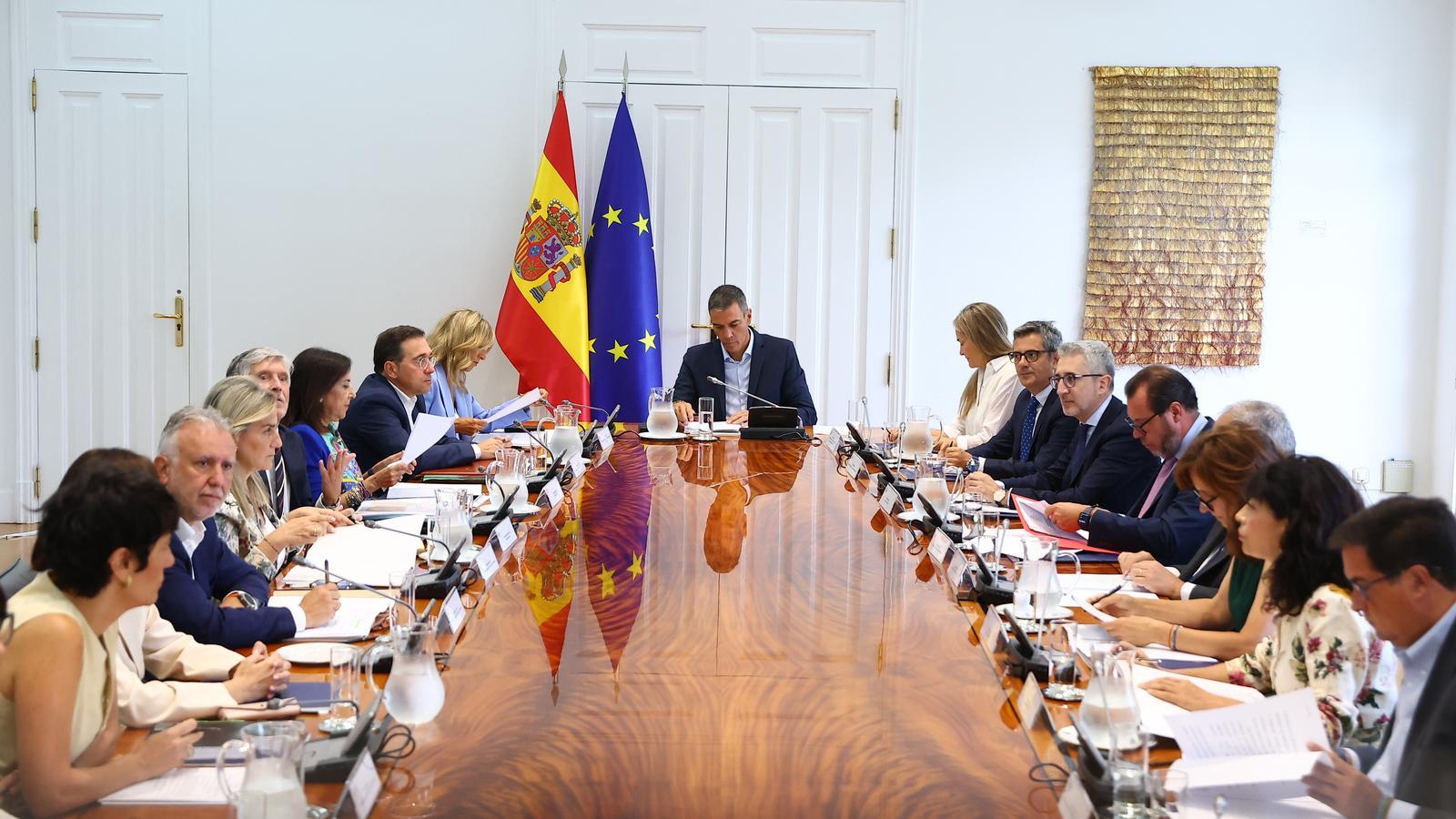 Pedro Sánchez presides over the meeting of the National Security Council this Tuesday