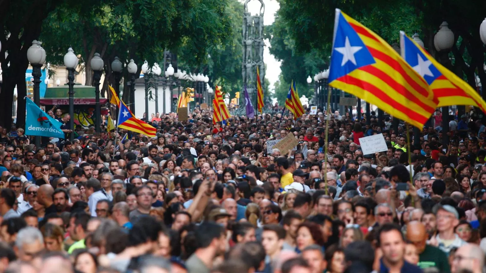 Manifestació contra la violència policial de l'1 d'Octubre, el 3 d'octubre del 2017 a Tarragona