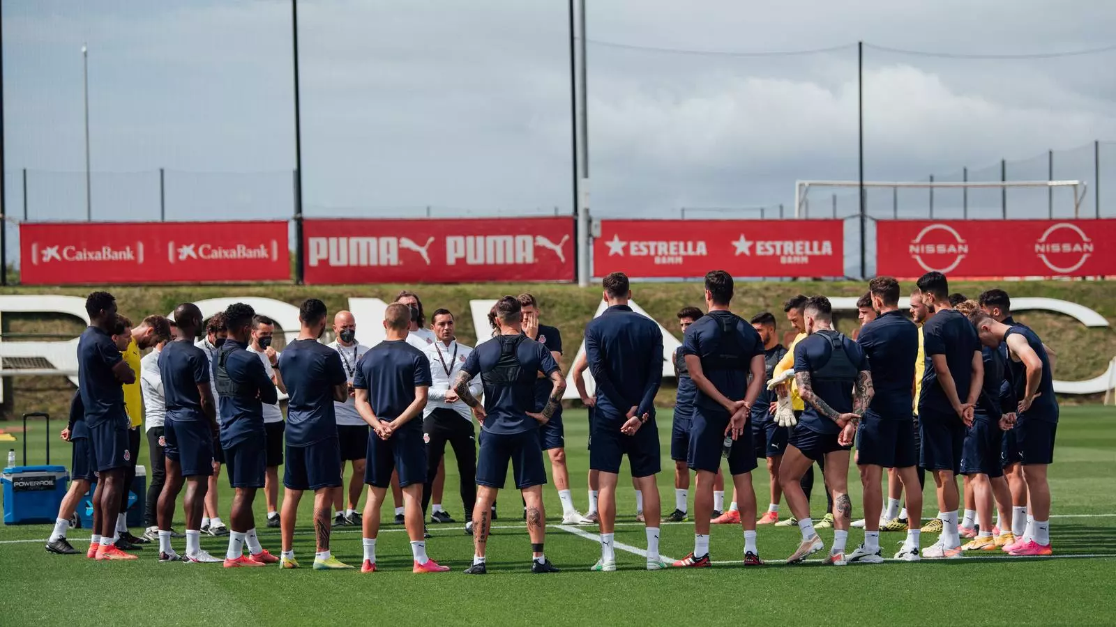 La plantilla del Girona, en un entrenament d'aquesta setmana