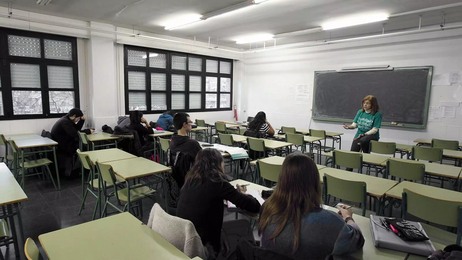 Una aula de Madrid el primer dia de vaga / EFE - Angel Díaz