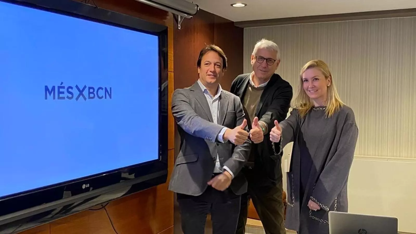 Lluís Tusell, Pedro Miret y Ana Bartolomé, impulsores de la candidatura MésXBcn