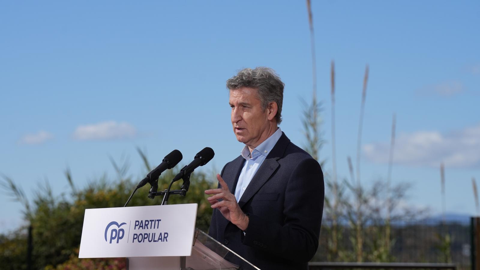 El líder del PP, Alberto Núñez Feijóo, a Granollers.