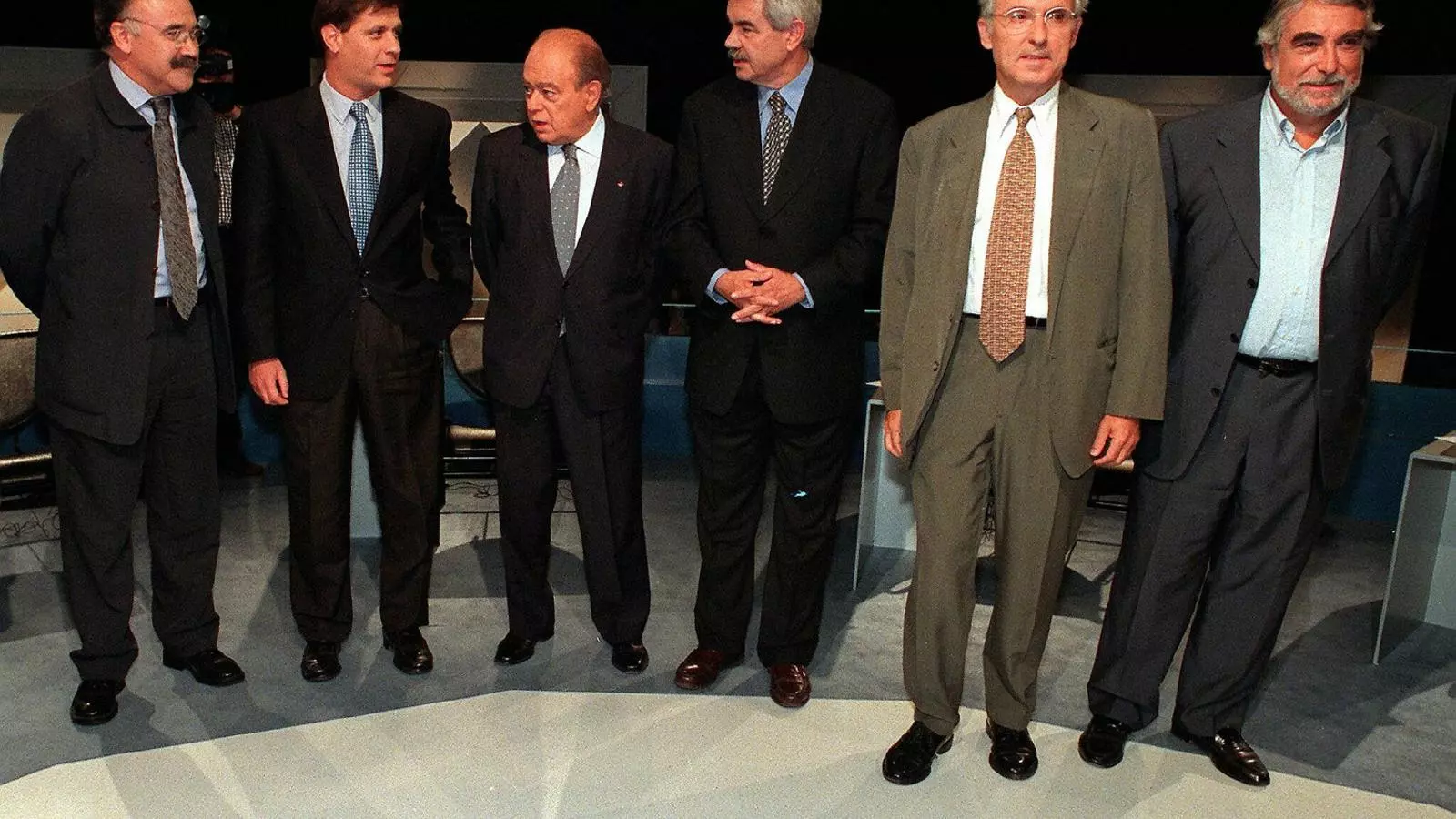 Els candidats abans del debat de TV3 el 1999.