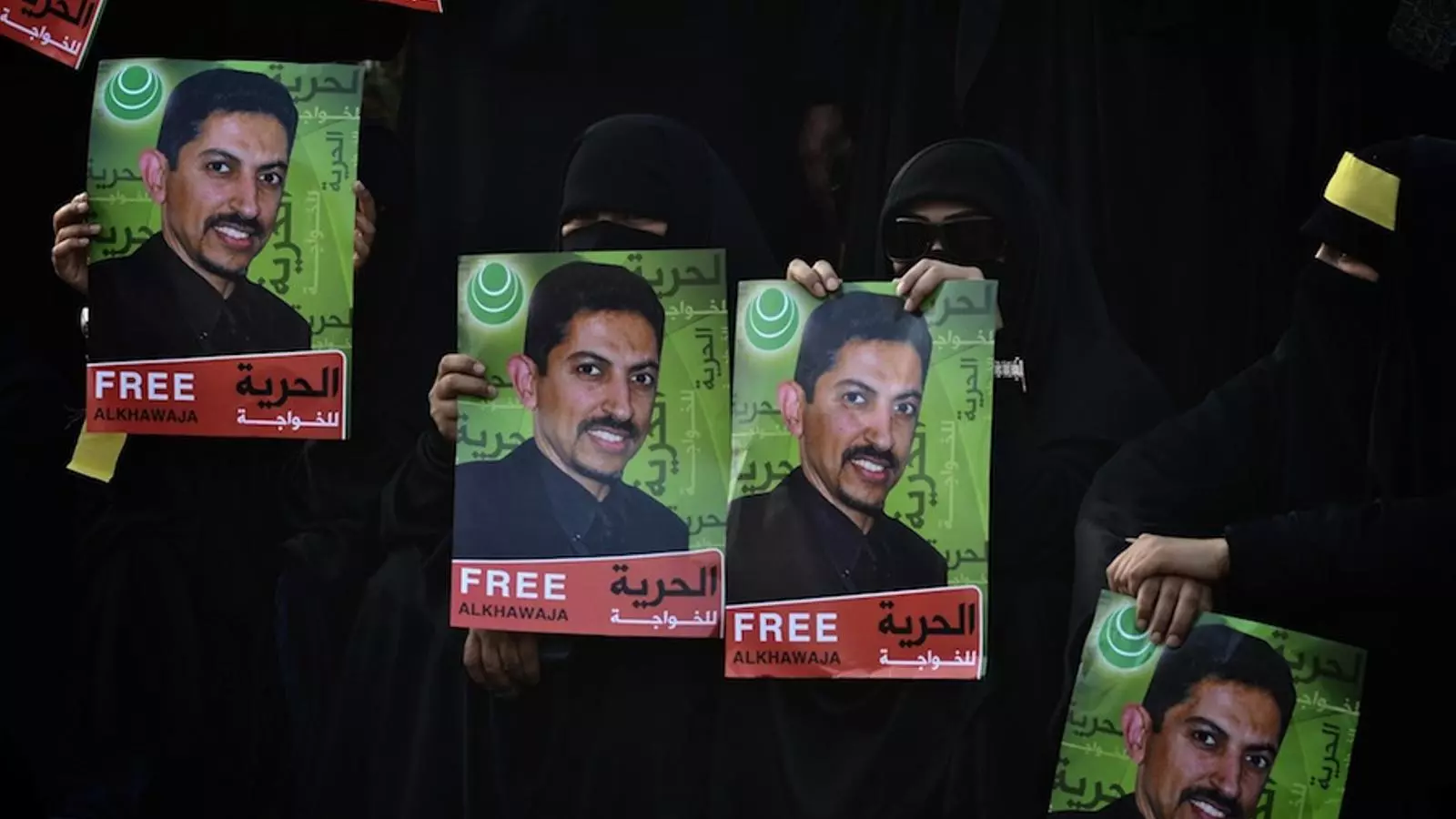 Manifestació de suport al líder de l'opsició Al-Khawaja, en vaga de fam. AFP