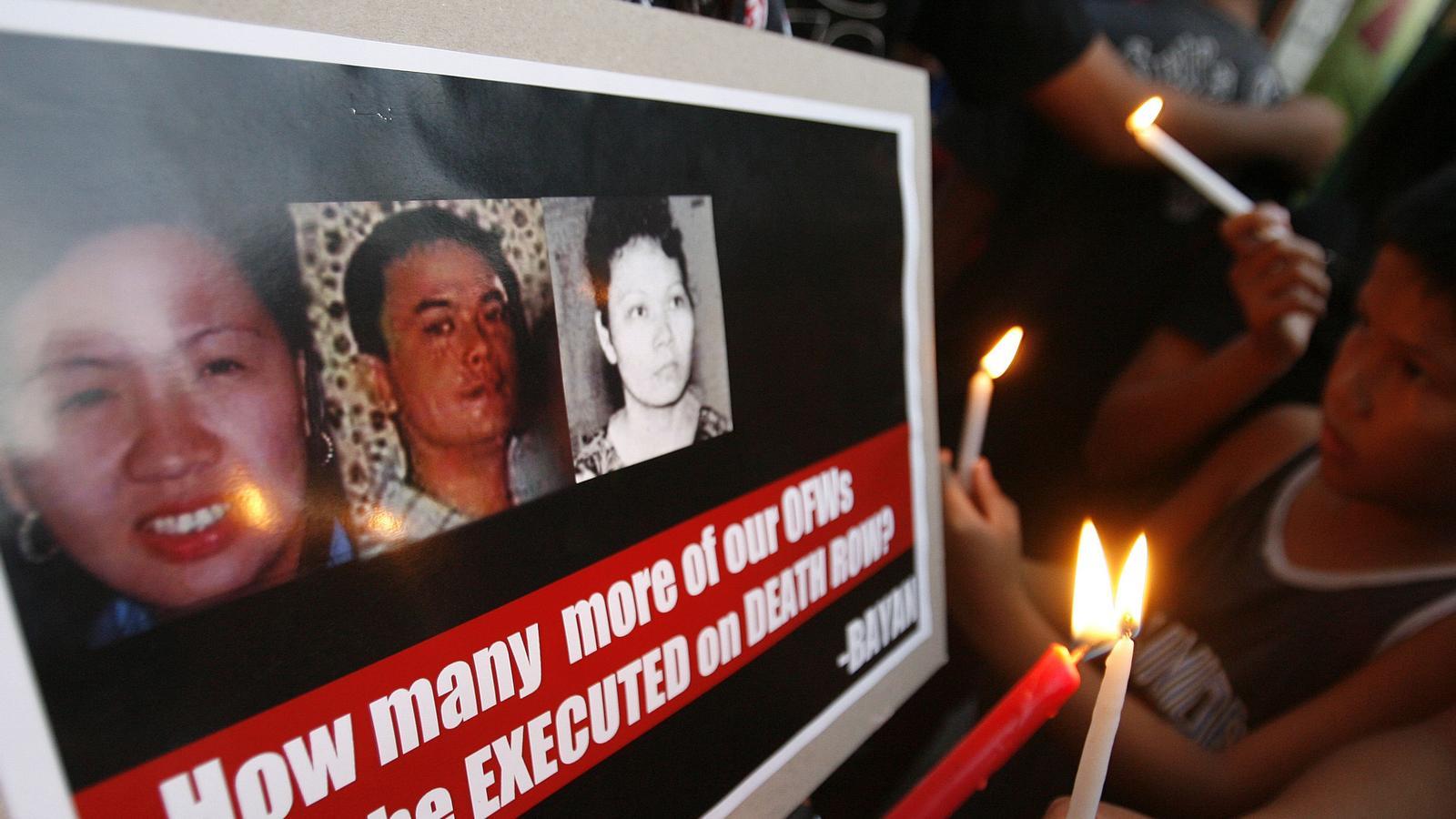 Manifestació per als tres executats a Manila