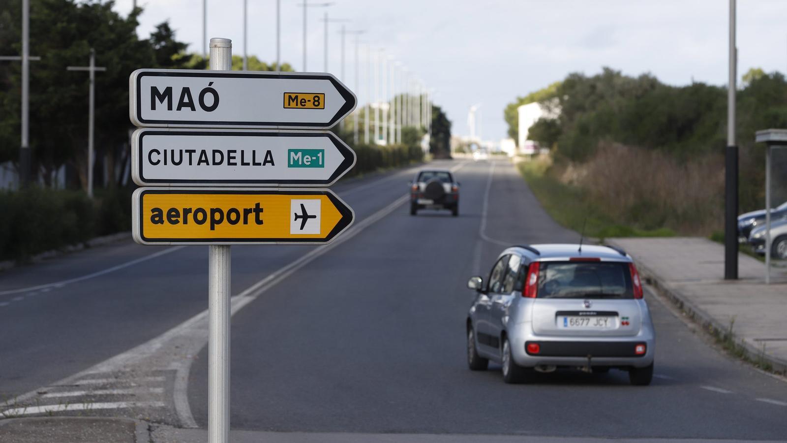 Signage in Menorca with toponyms in Catalan.