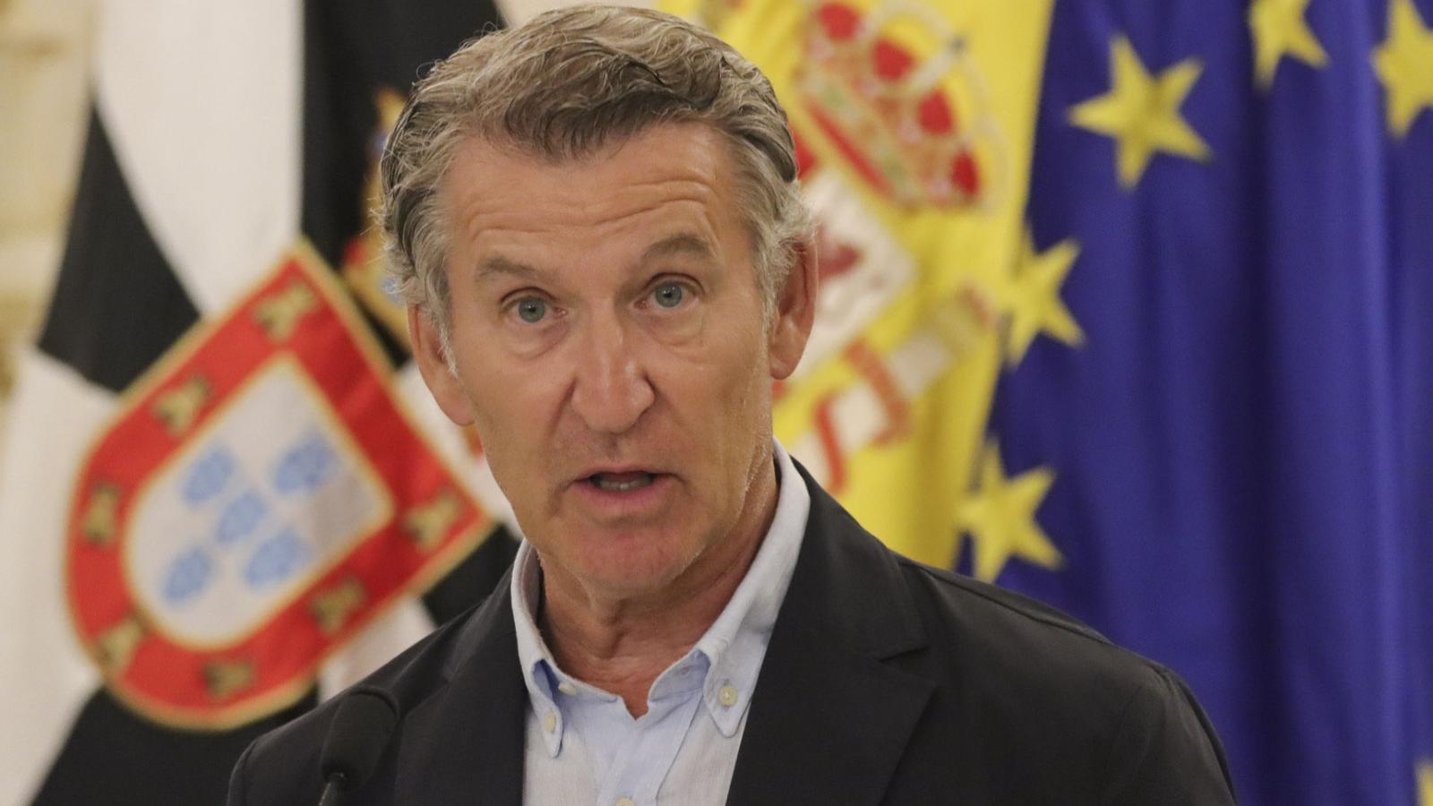 Alberto Núñez Feijoó in press conference this week in Ceuta.