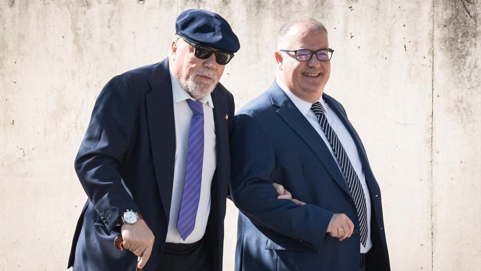 Josep Manuel Villarejo and his lawyer arriving at the National Court of San Fernando de Henares last June 1