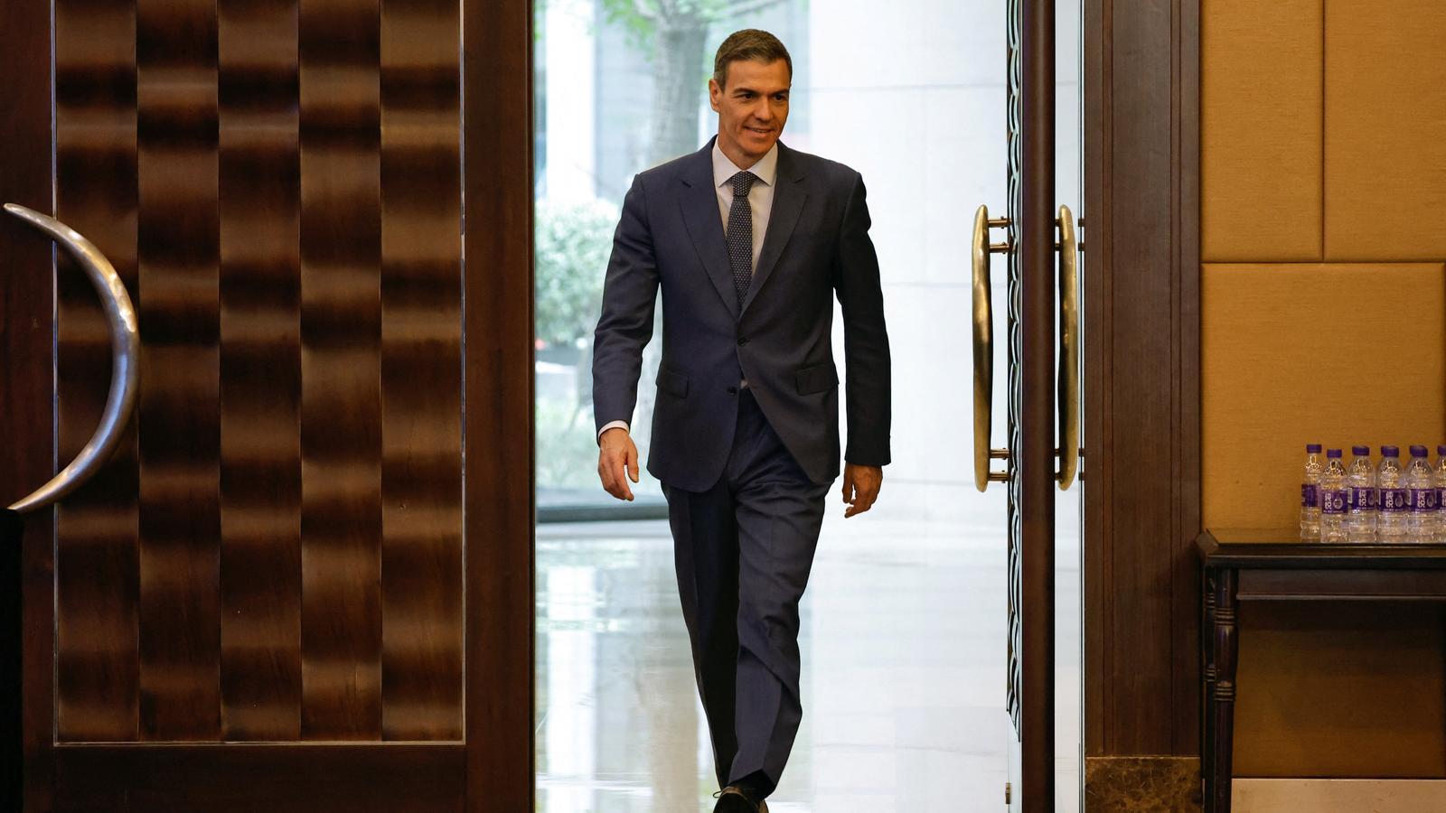 The Spanish president, Pedro Sánchez, during the last visit to China.