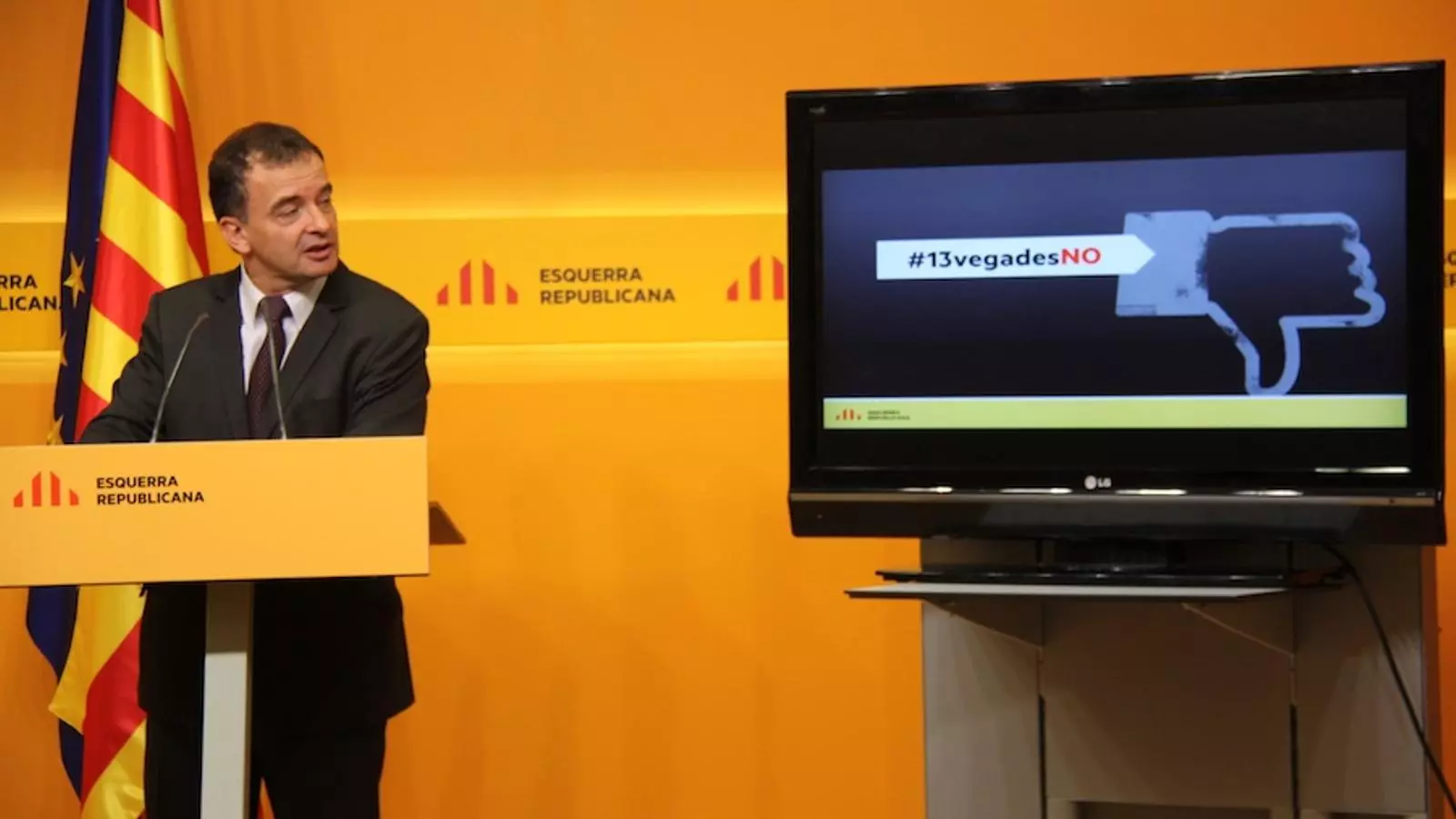 Alfred Bosch, presentant la campanya #13vegadesNO / ACN