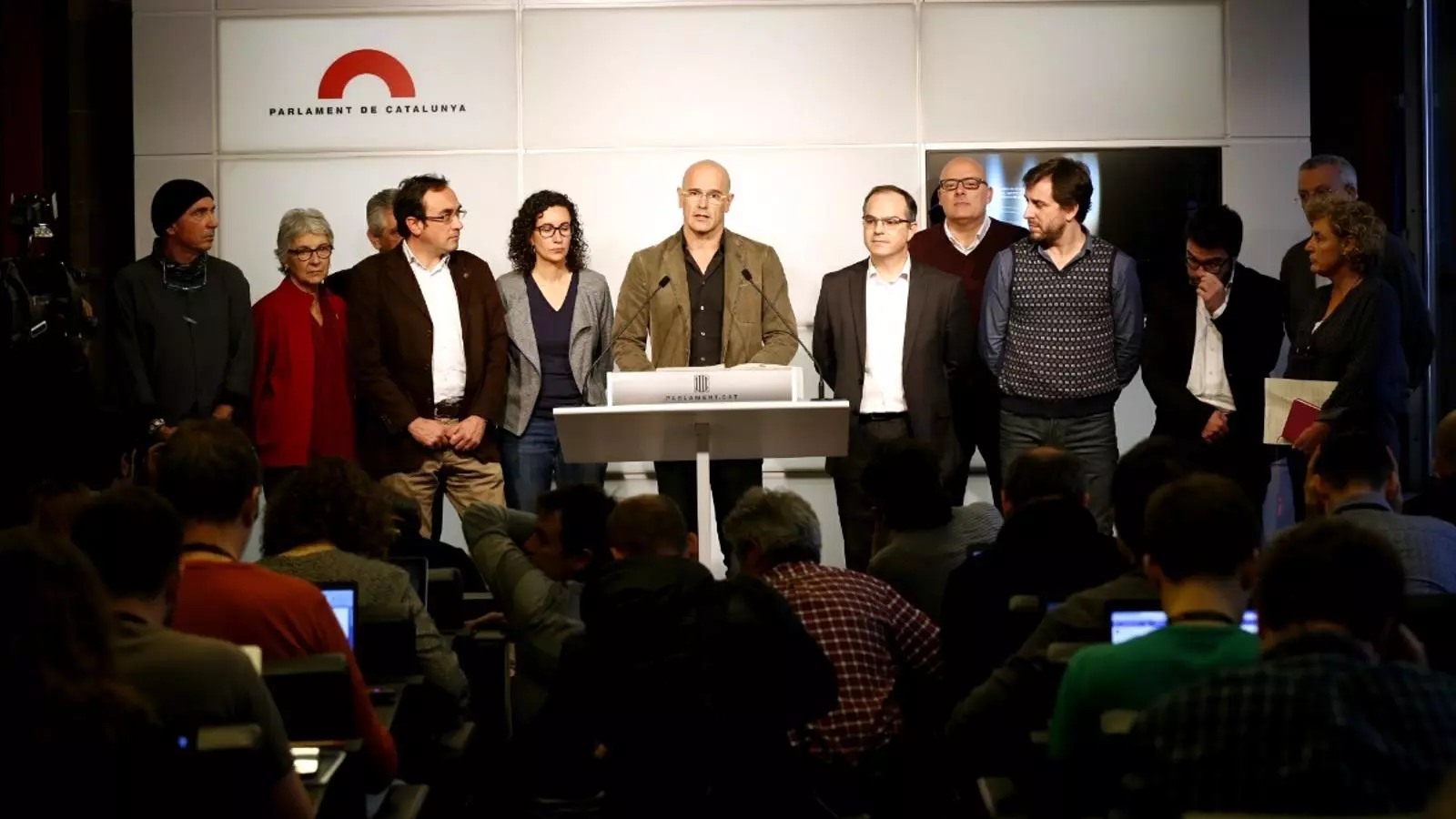 Junts pel Sí anunciant el preacord que han presentat a la CUP per la investidura / FRANCESC MELCION