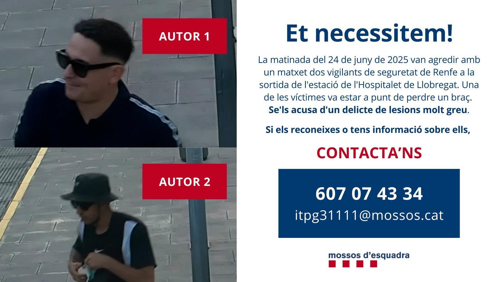 Petición de colaboración ciudadana por parte de los Mossos.