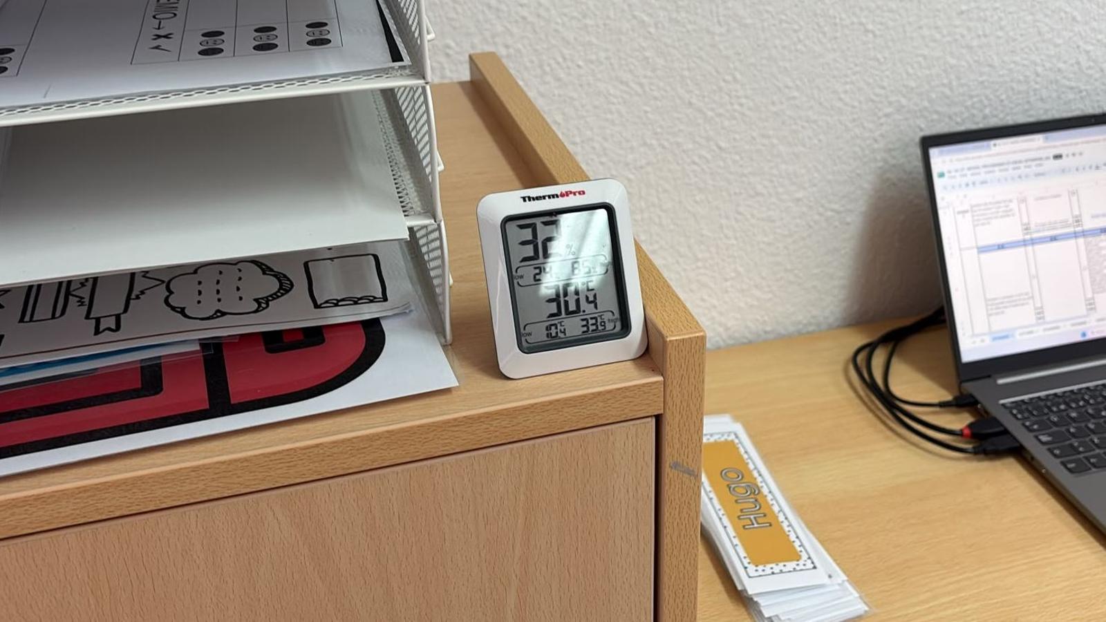 Temperatur im Inneren eines Klassenzimmers der CEIP Es Puig de Lloseta.
