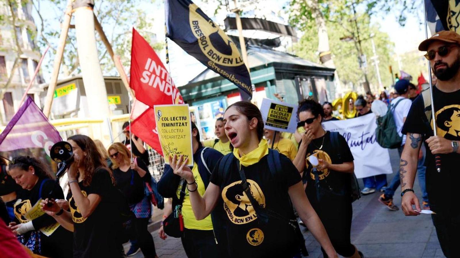 Demonstration of the workers of the social services of the Barcelona City Council.