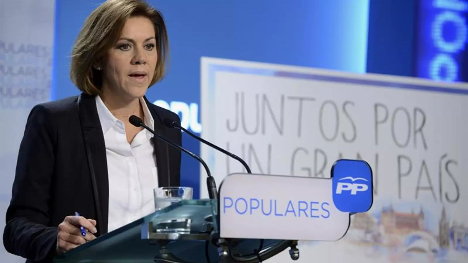 La secretària general del PP, María Dolores de Cospedal, aquest dimecres a Madrid. EFE