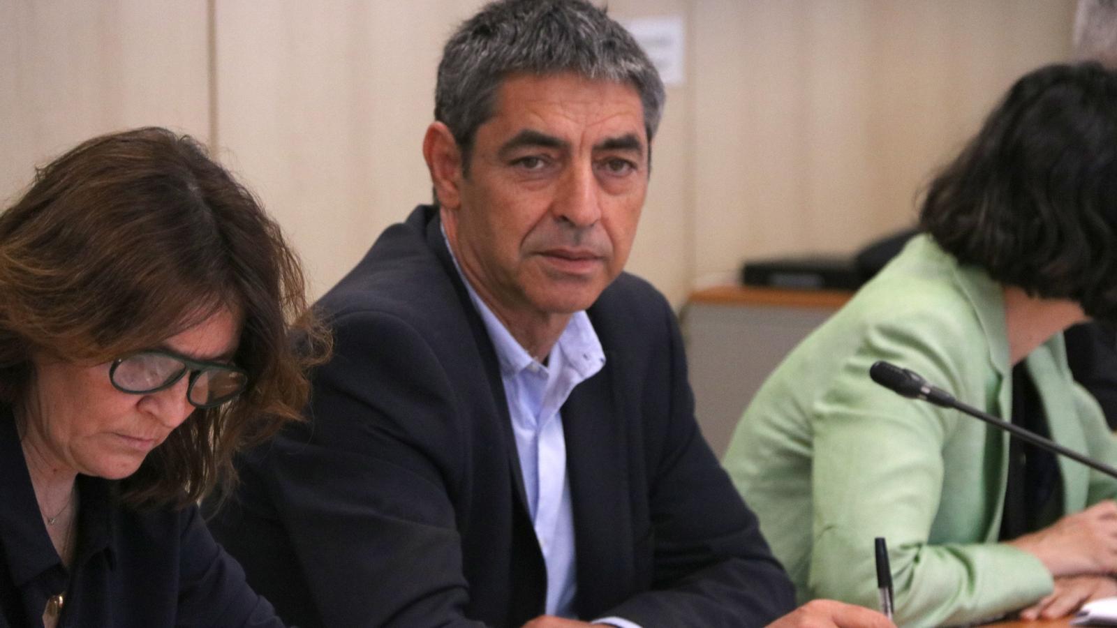 The general director of the police, Josep Lluís Trapero, in a meeting with journalists.