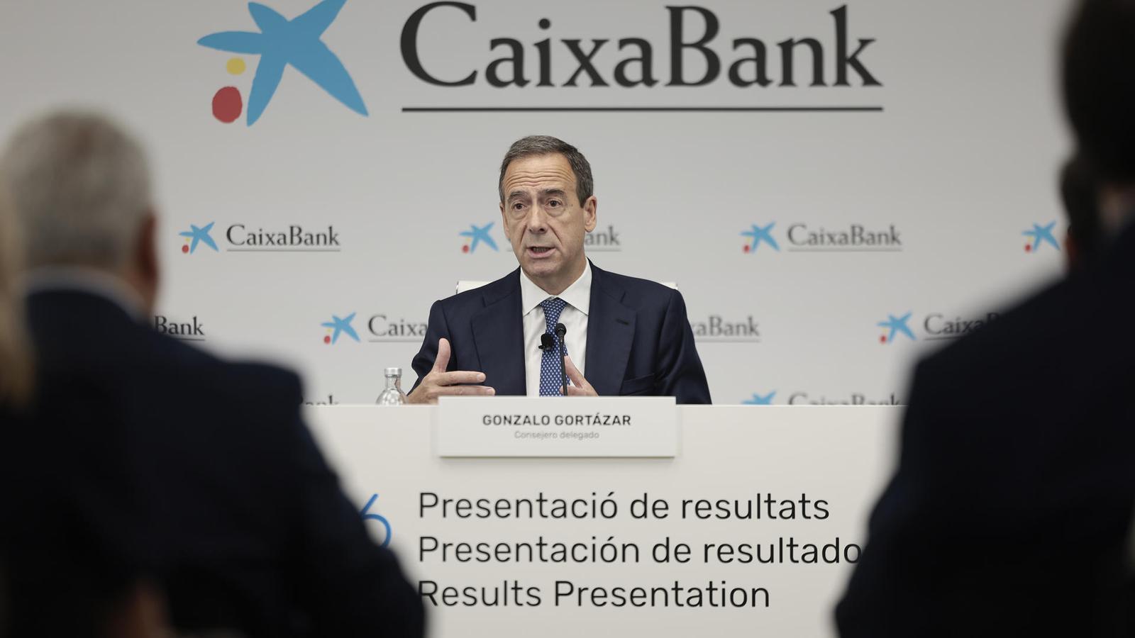 The CEO of CaixaBank, Gonzalo Gortázar, during the presentation of the entity's results this Wednesday in Valencia.