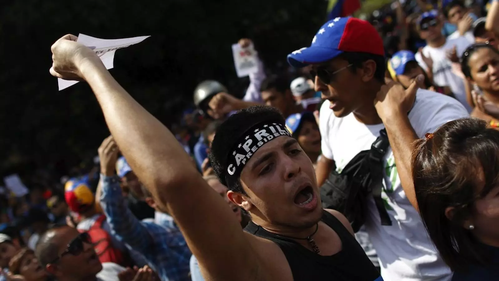 Manifestació de suport a Capriles a Caracas. EFE