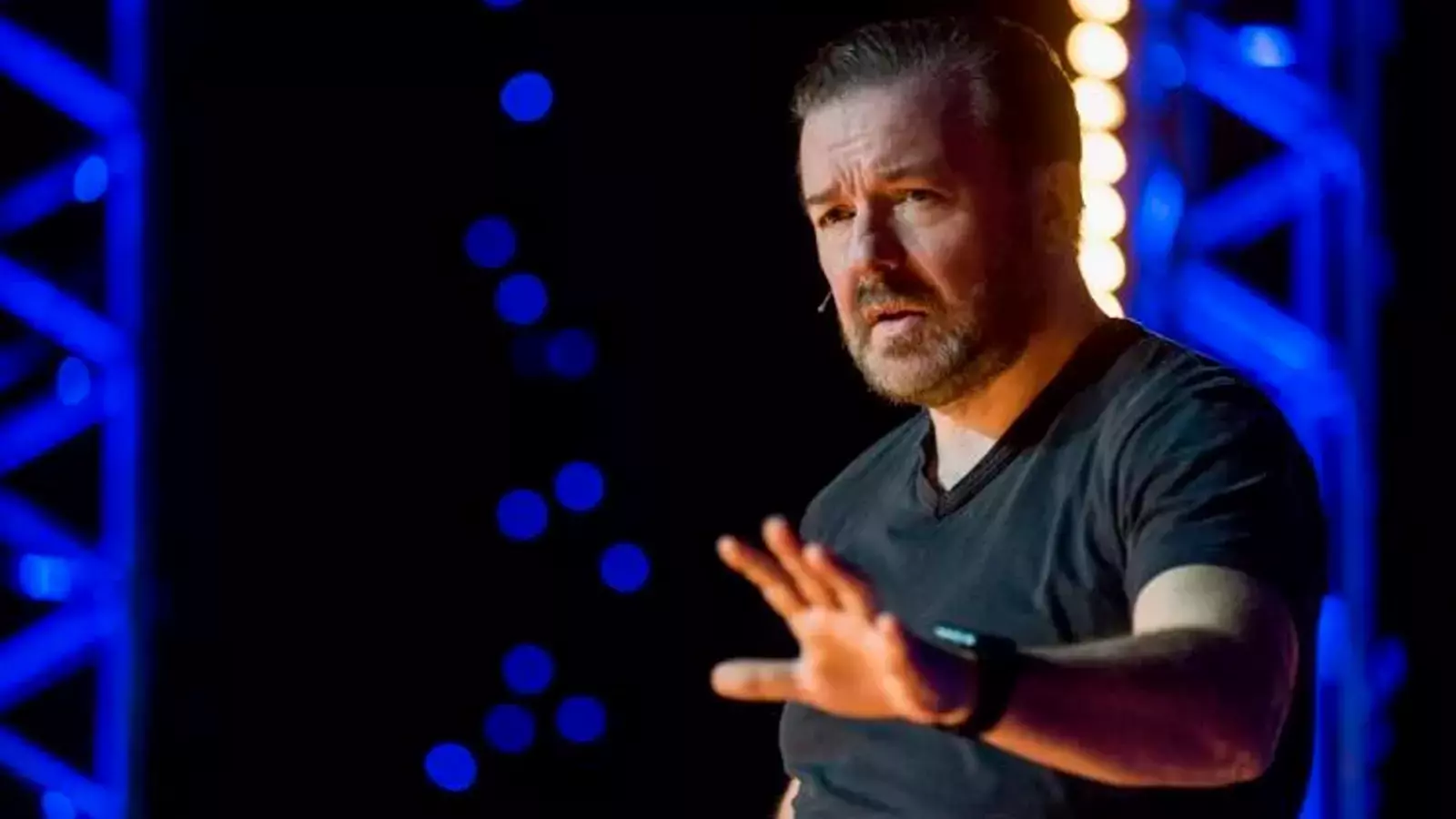 L'humorista Ricky Gervais en un moment del xou 'Supernature'.