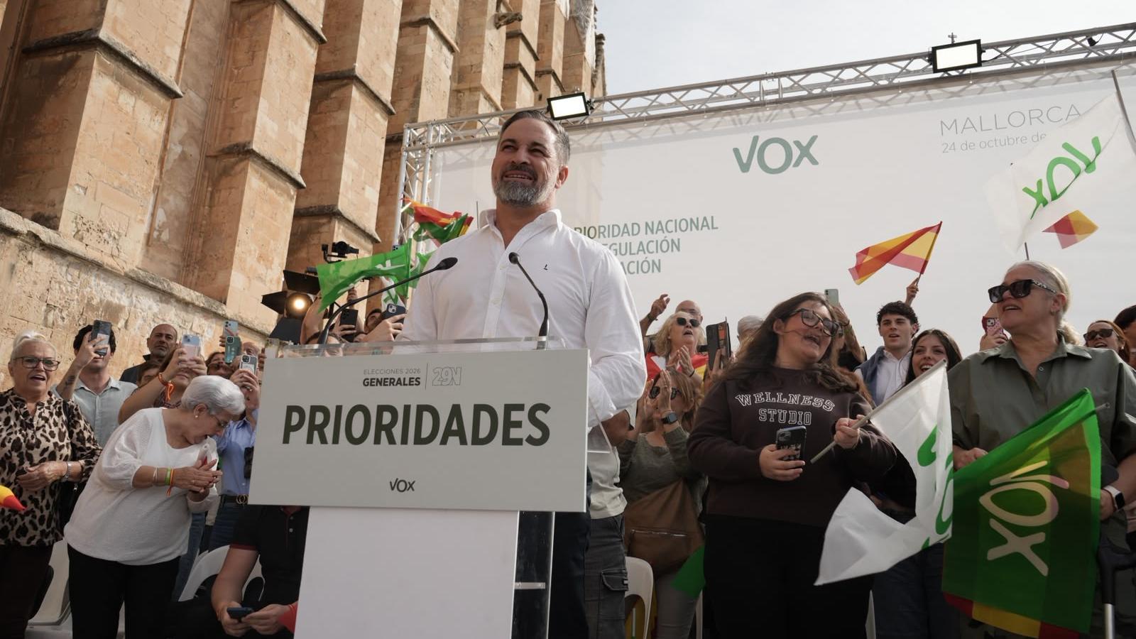 The leader of Vox, Santiago Abascal to Palma