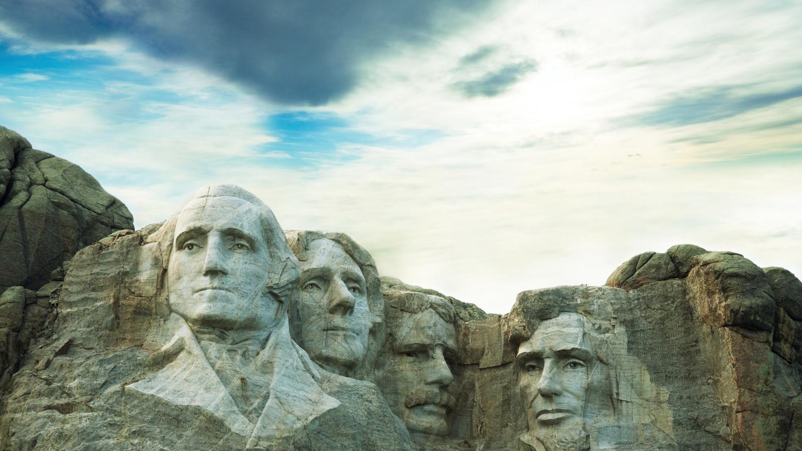 Els quatre bustos dels presidents dels Estats Units del Mount Rushmore.
