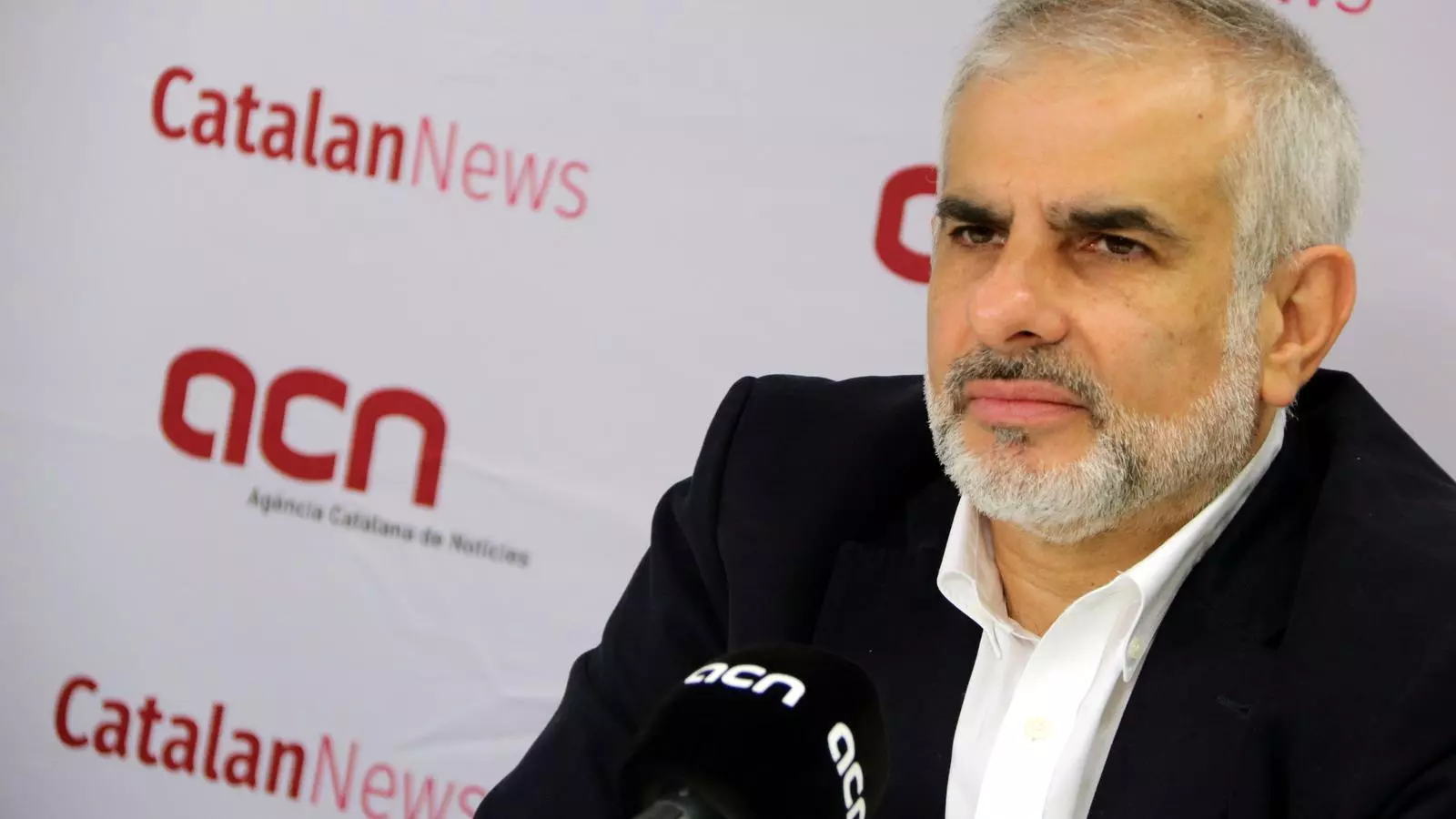 El candidato de Cs al 14-F, Carlos Carrizosa, en rueda de prensa a la sede de la ACN