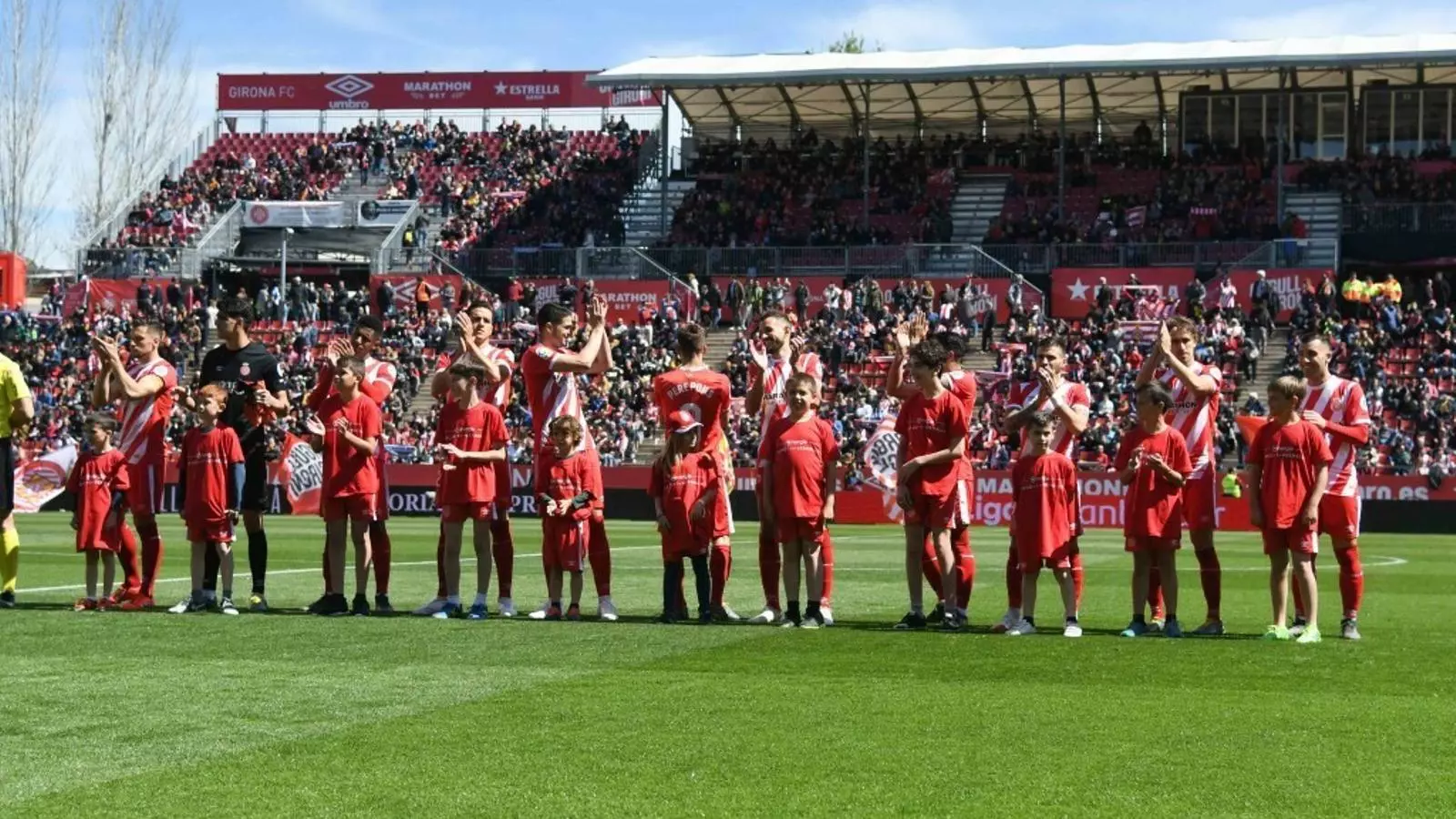 Els jugadors del Girona, a Montilivi