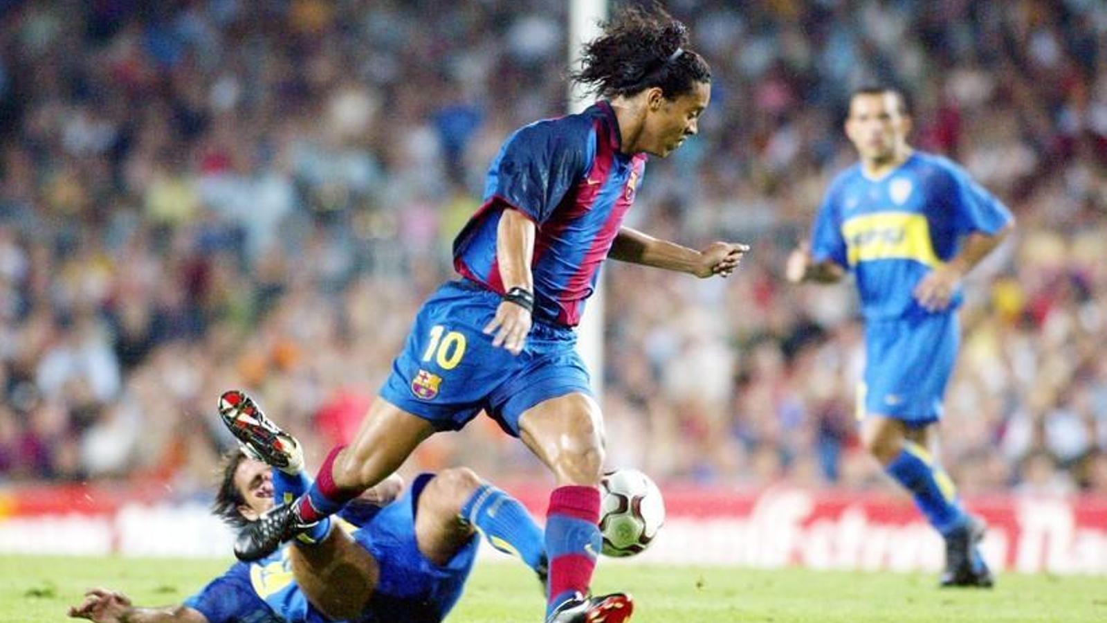 Imatge del Gamper del 2003, entre el Barça i Boca Juniors