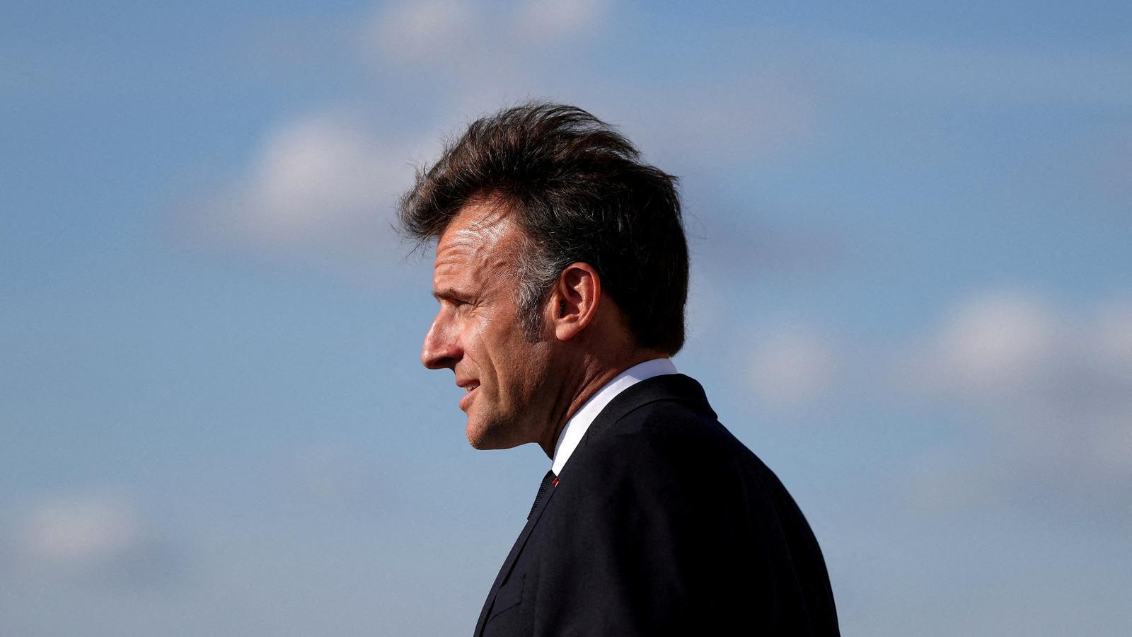 File image of French President Emmanuel Macron, upon his arrival at the Palace of Versailles.