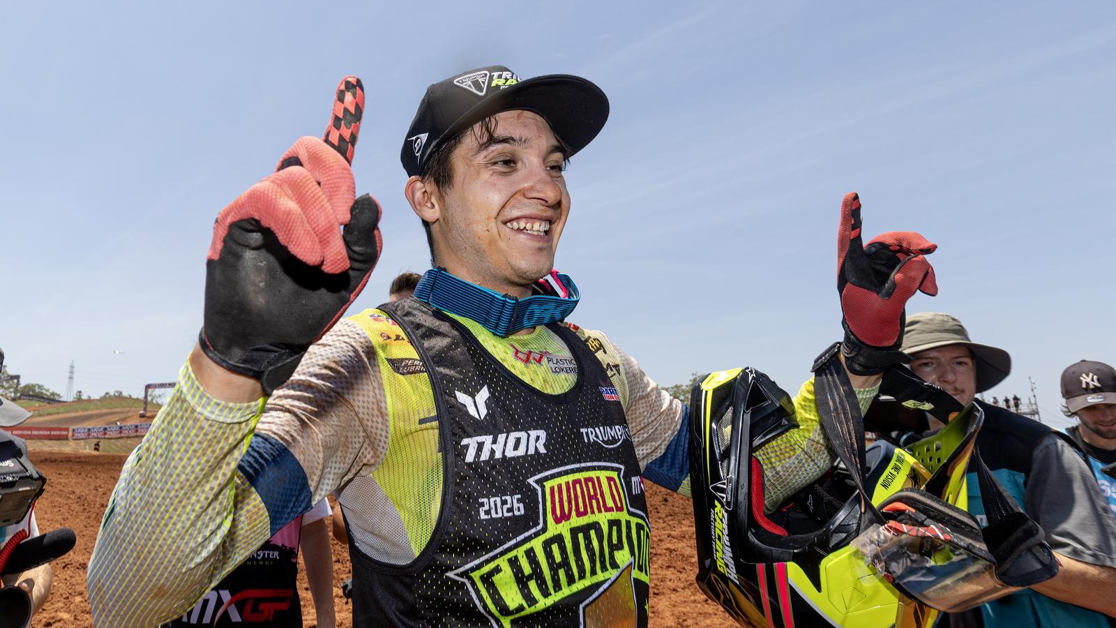 The Catalan Guillem Farrés, world champion in the MX2 motocross category