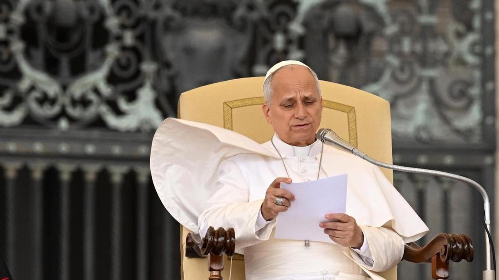 León XIV en la plaza de San Pedro del Vaticano el 3 de junio.
