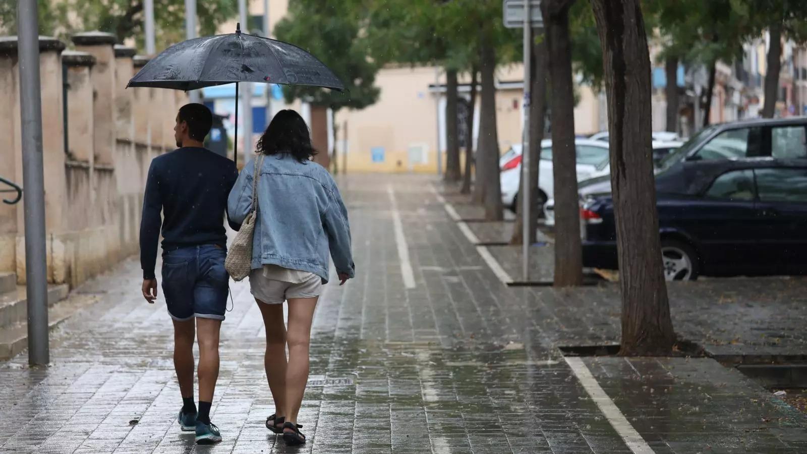 Un dia de pluja a Palma.