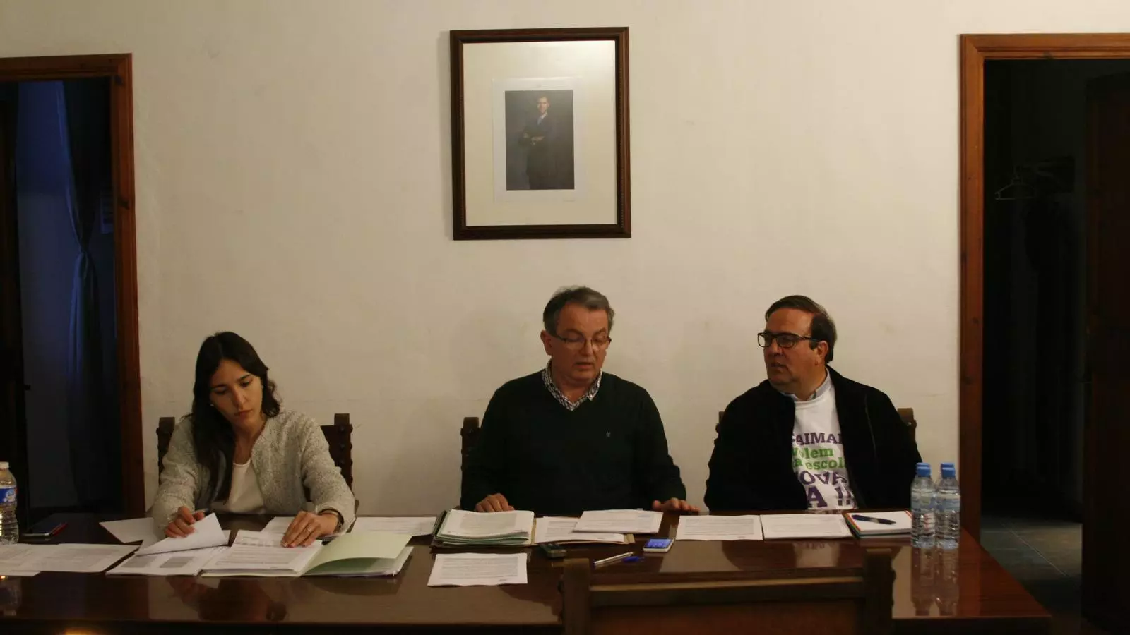 El batle, Joan Rotger (centre), durant l'inici de la passada legislatura.