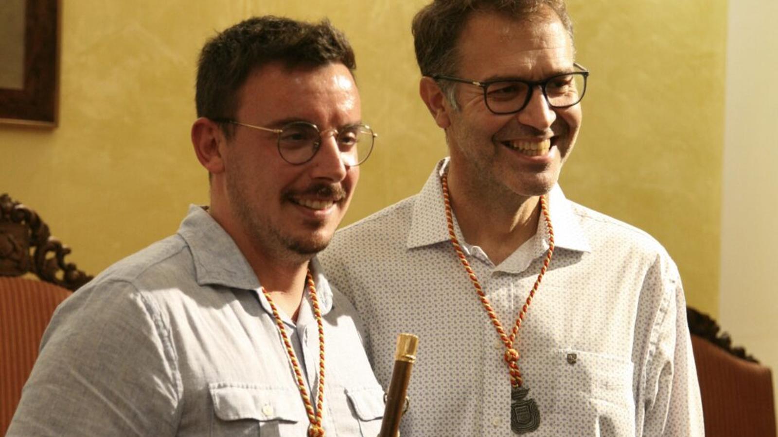 Ferran Montero, nuevo alcalde de Manacor y Miquel Oliver que ha sido el primer edil hasta ahora