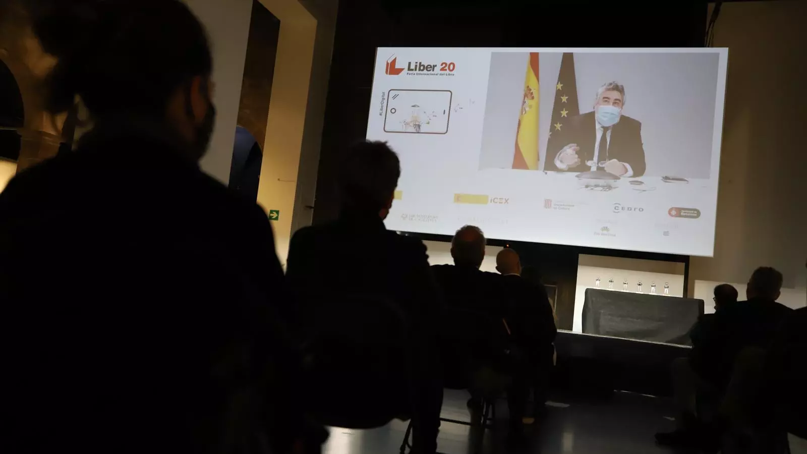 Un fragment de la intervenció per videocoferència del ministre Rodríguez Uribes