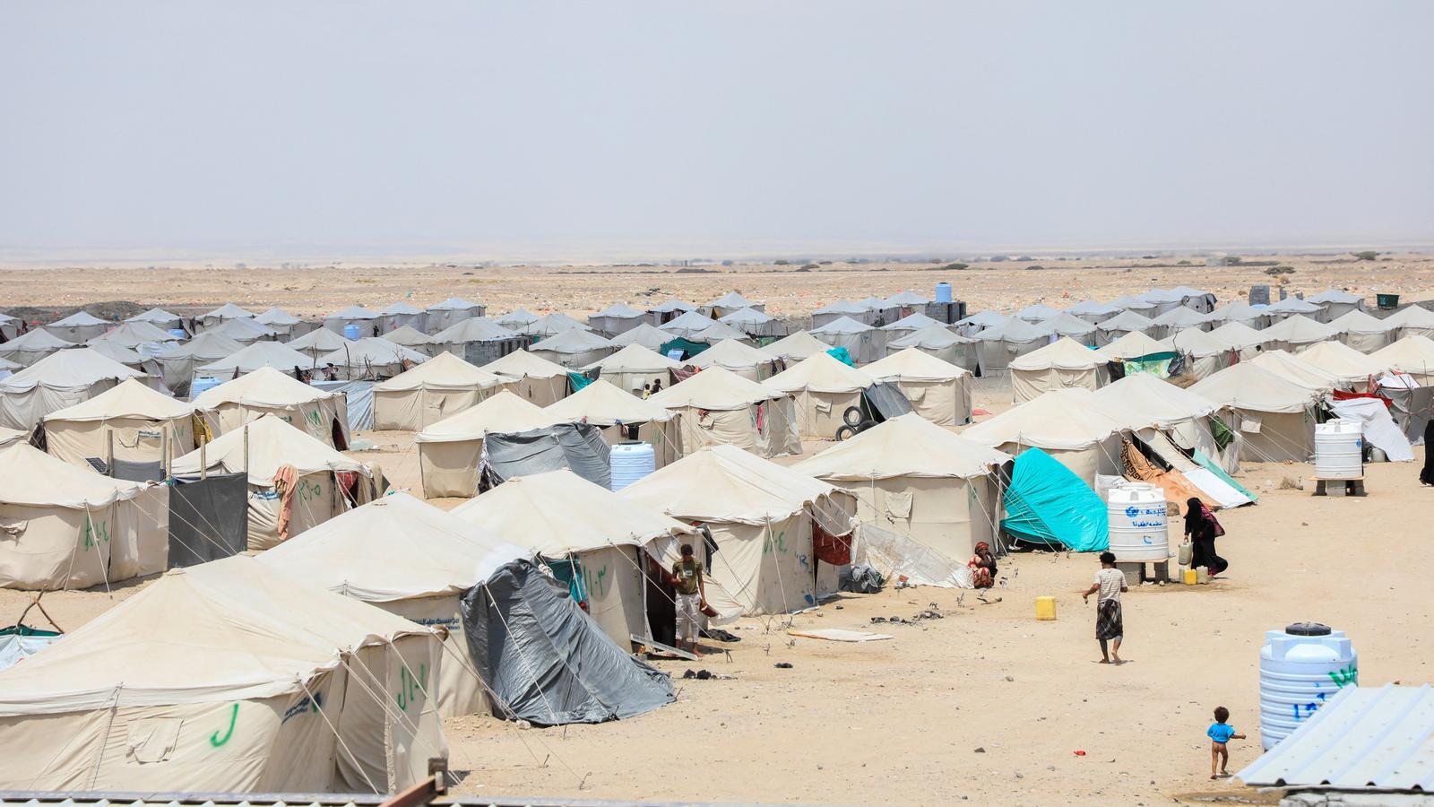 Campo de desplazados en Adén, en el Yemen, consecuencia de la nueva guerra entre los hutíes y el ejército yemení.