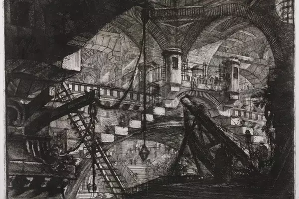 Un dels dibuixos laberíntics de l'arquitecte italià Piranesi