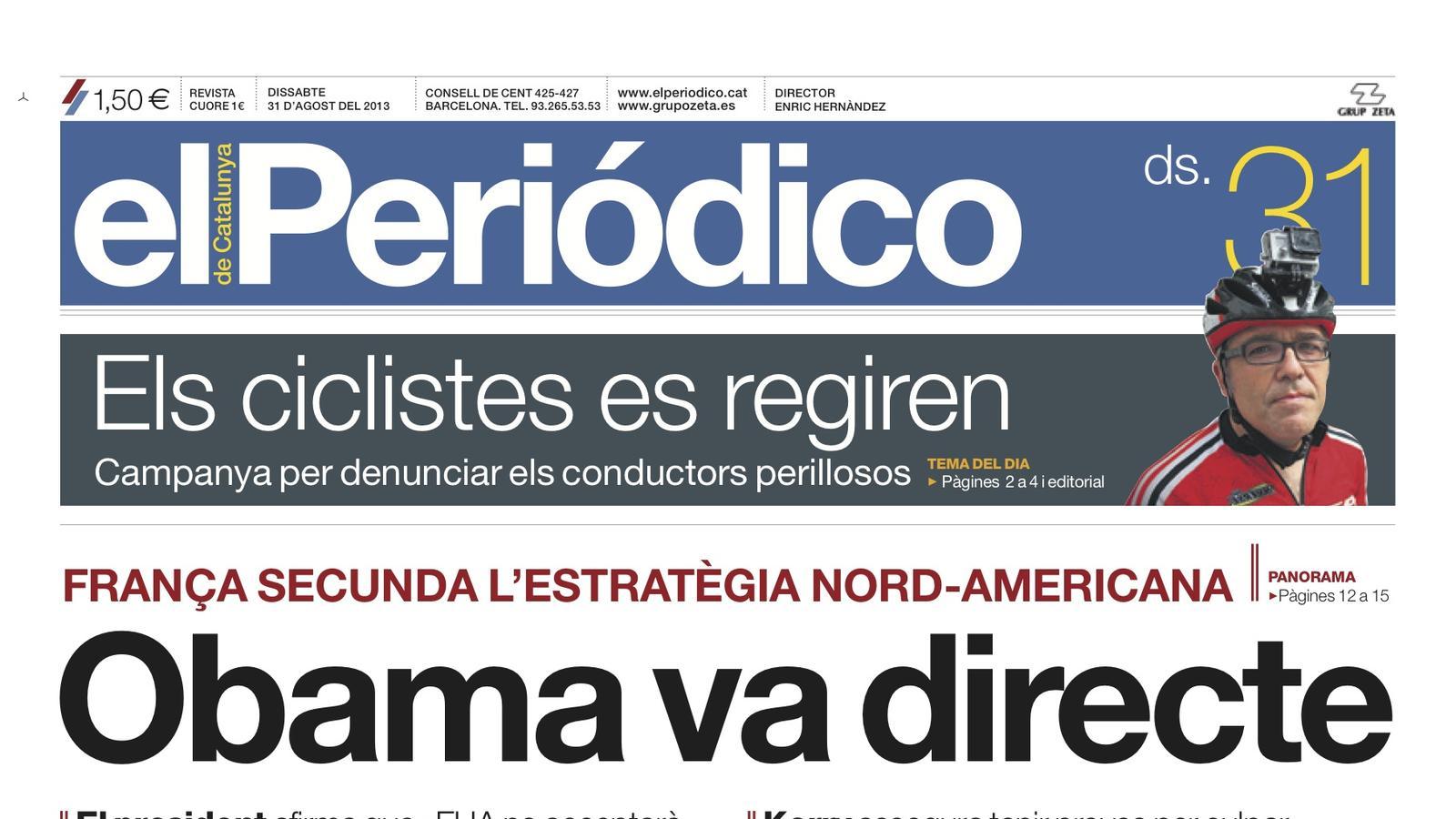 Portada 'El Periódico' 31 agost 2013