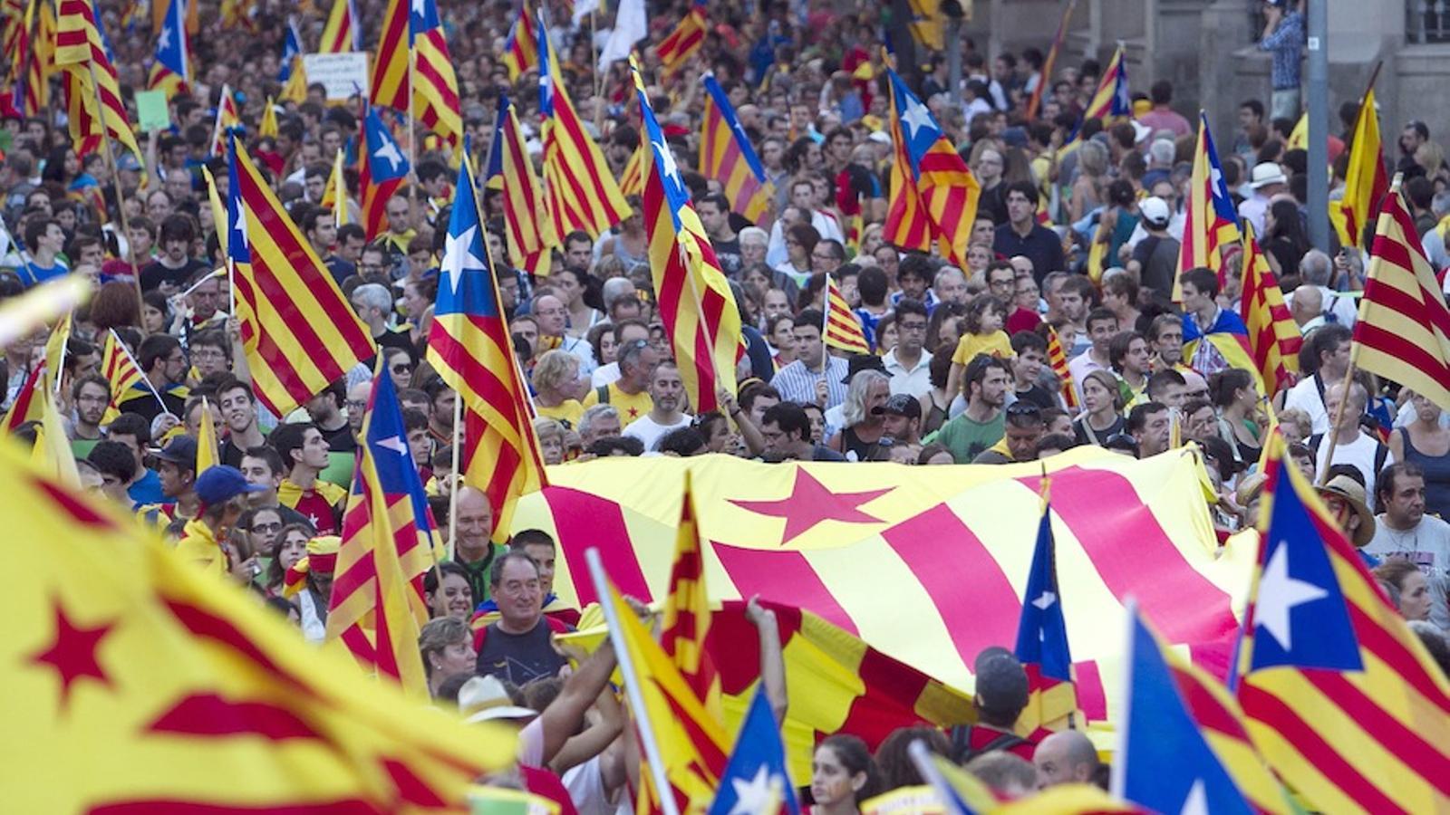 La manifestació independentista de la Diada, 11 de setembre de 2012, a la Via Laietana / PERE VIRGILI