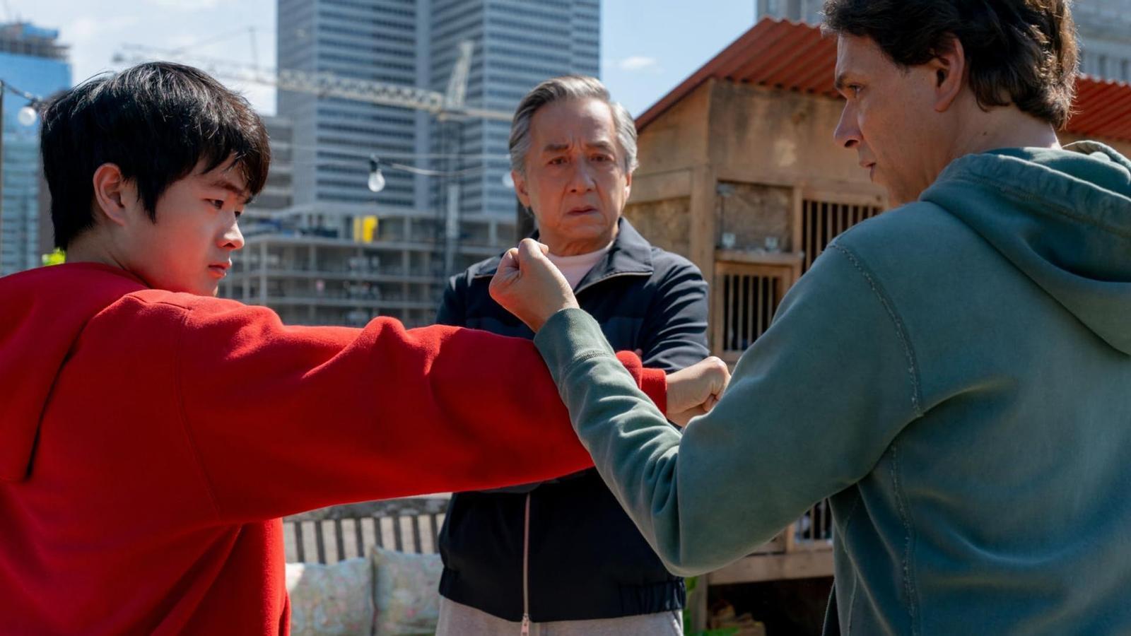 Ben Wang, Jackie Chan and Ralph Macchio in 'Karate Kid: Legends'