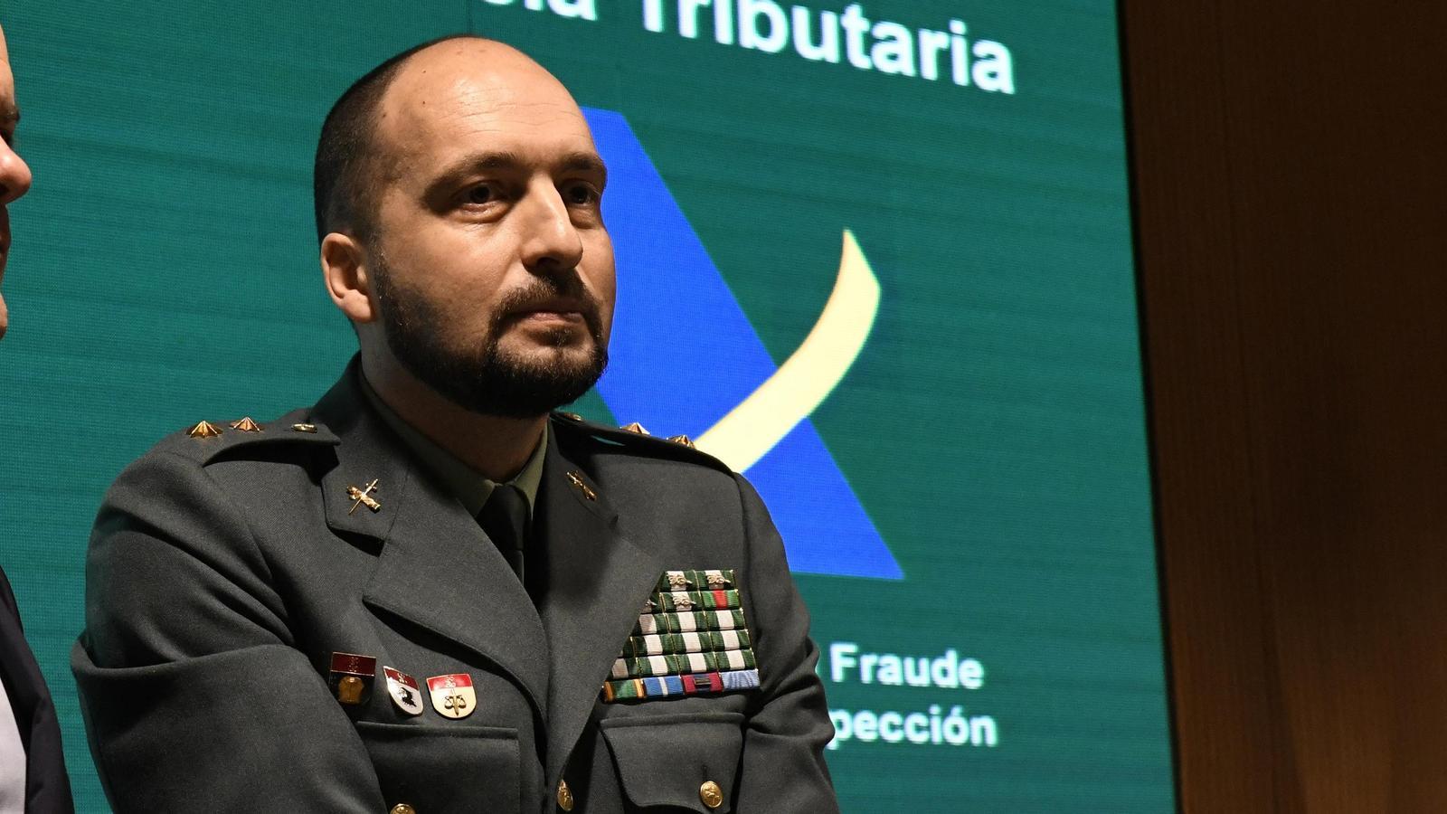 Lieutenant Colonel Antonio Balas, head of the UCO's Economic Crime Group, on the right, and José Manuel Alarcón, head of the National Fraud Investigation Office
