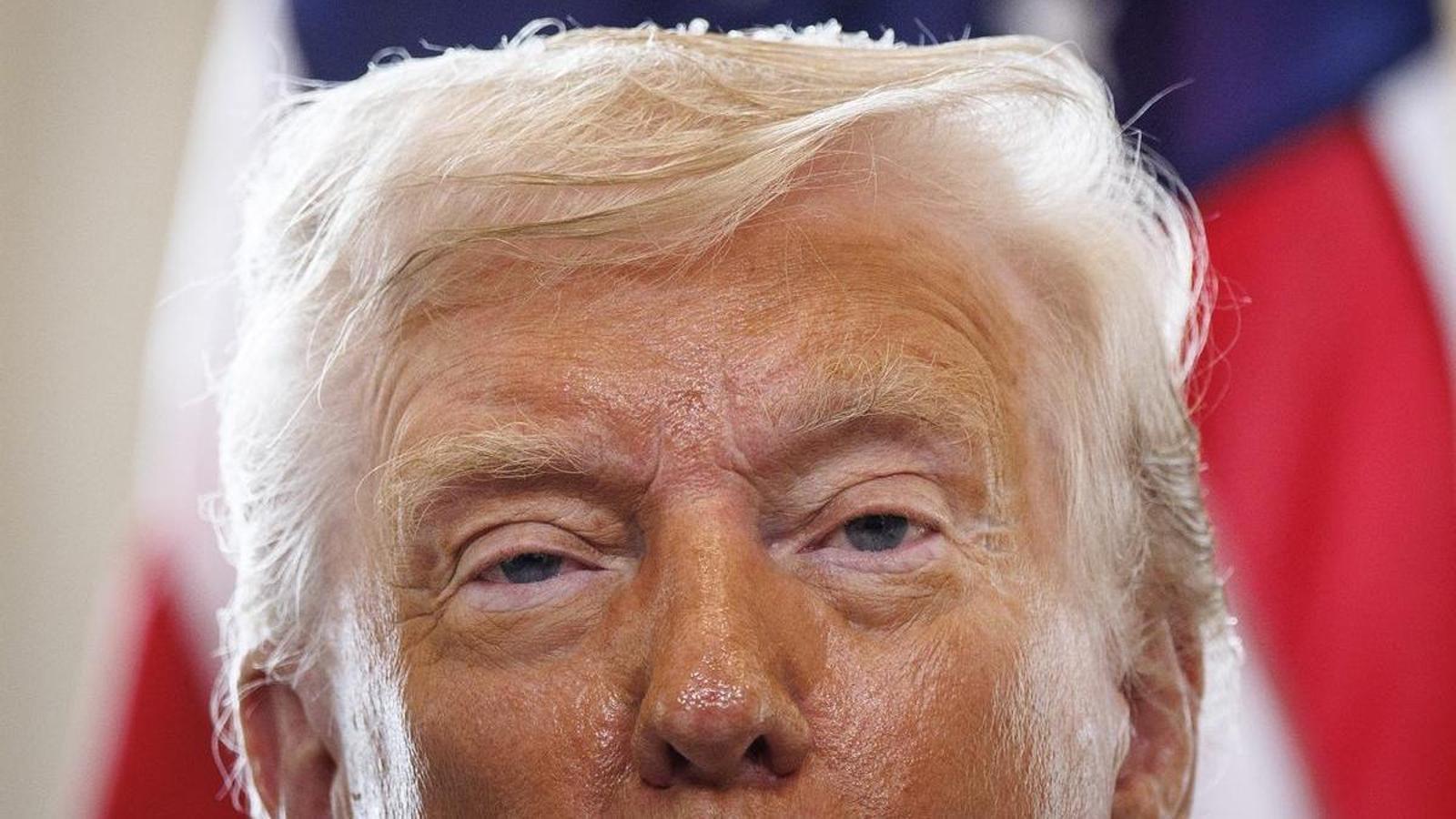 Donald Trump at his Turnberry golf club in Scotland on July 28.