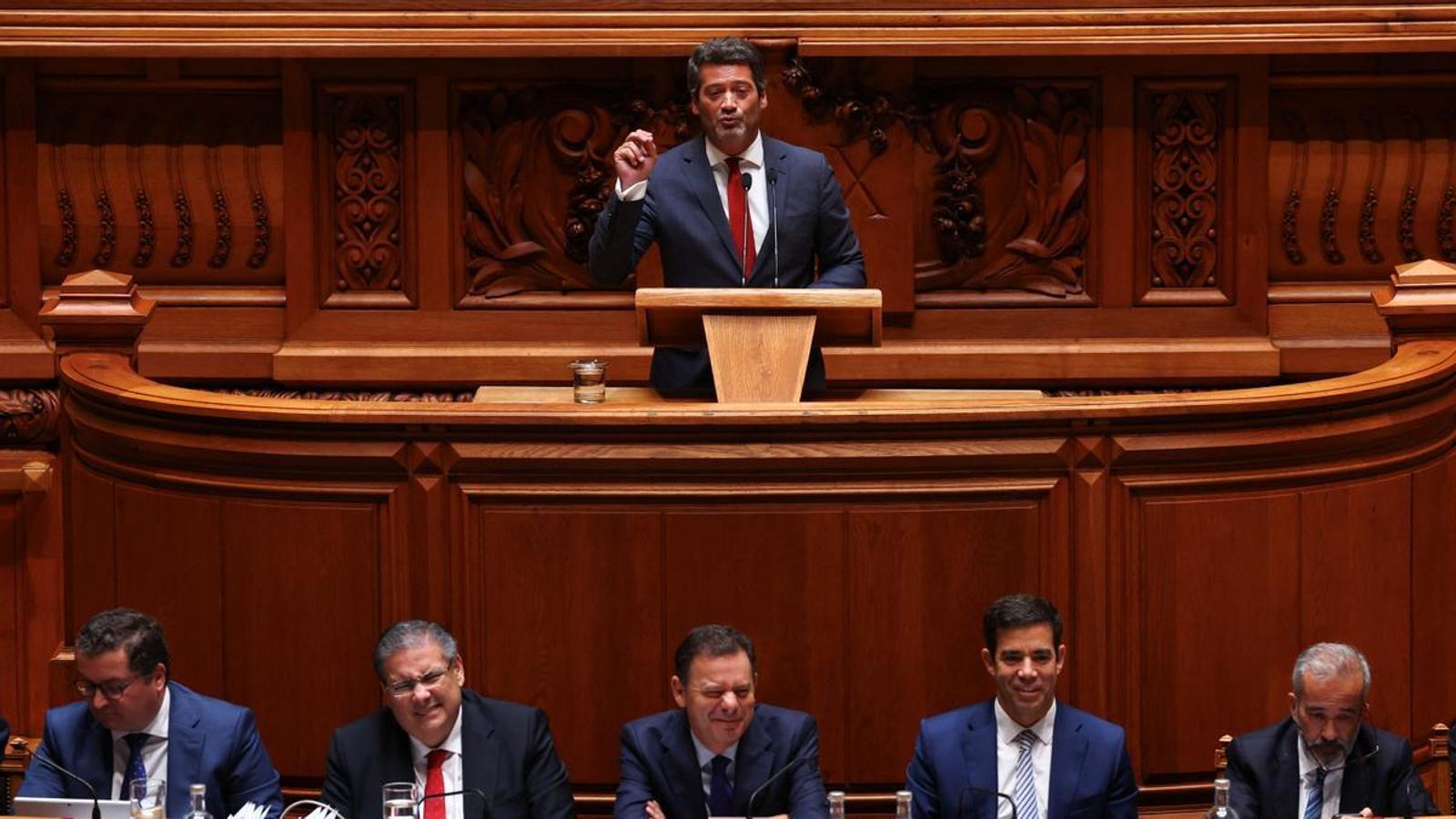 Chega leader Andre Ventura in the Portuguese Parliament, in a file photo.
