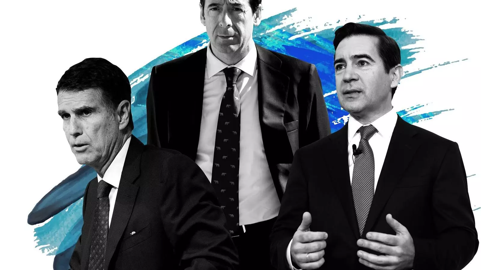 D'esquerra a dreta, Jaume Guardiola (Sabadell), Gonzalo Gortázar (CaixaBank) i Carlos Torres (BBVA).