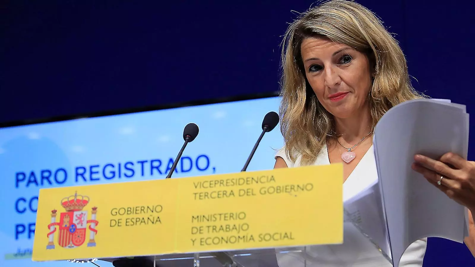 La ministra de Treball i Economia Social, Yolanda Díaz, en una imatge del juliol prèvia a la reforma de l’executiu del qual ara és vicepresidenta segona.