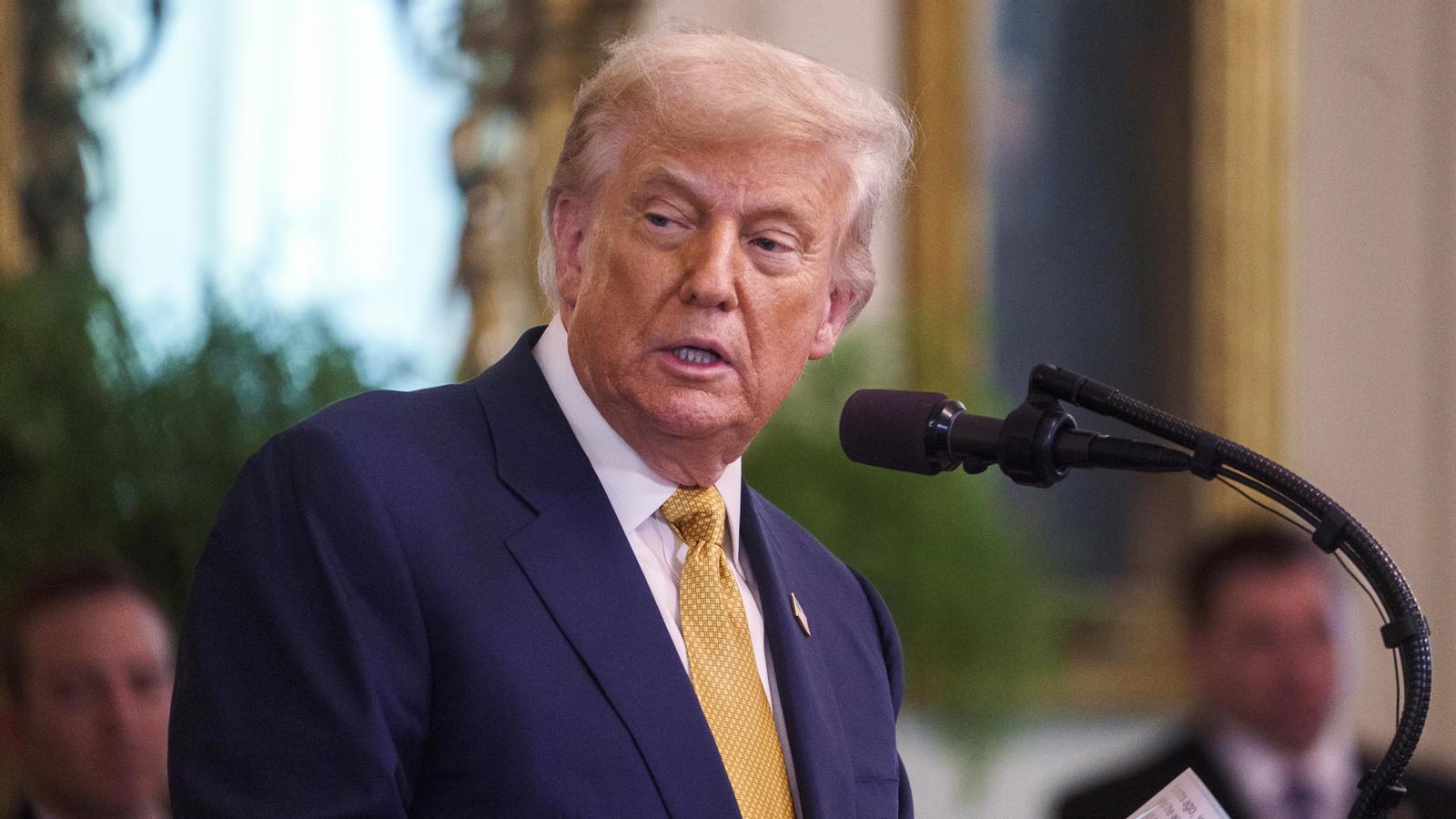 US President Donald Trump held a press conference at the White House on Wednesday.
