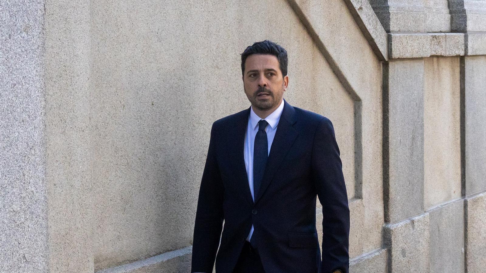 Diego Villafañe llegando al Tribunal Supremo para declarar como testigo en el juicio del fiscal general del Estado