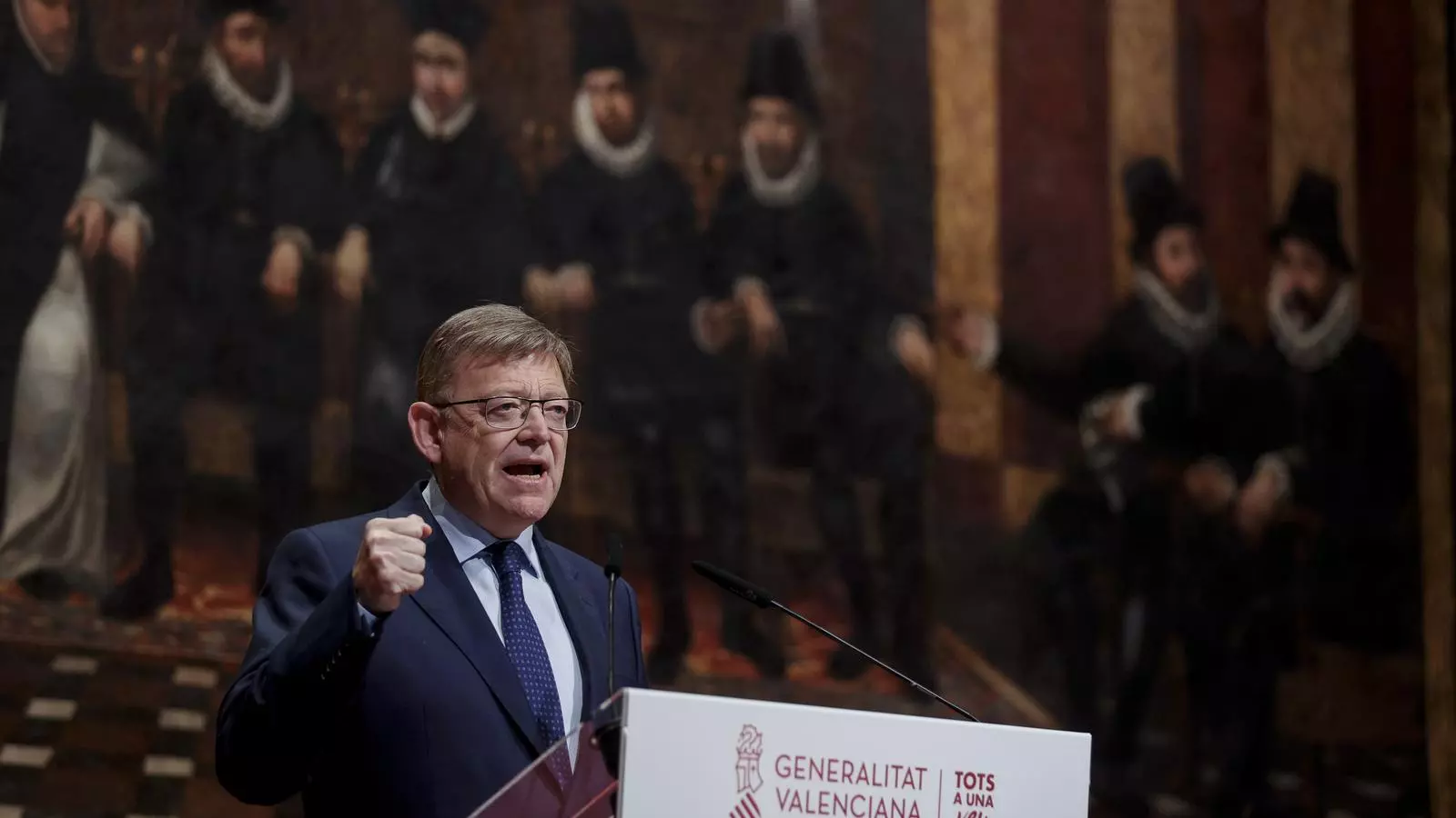 El presidente del gobierno valenciano, Ximo Puig, durante el anuncio de la remodelación del Consejo .
