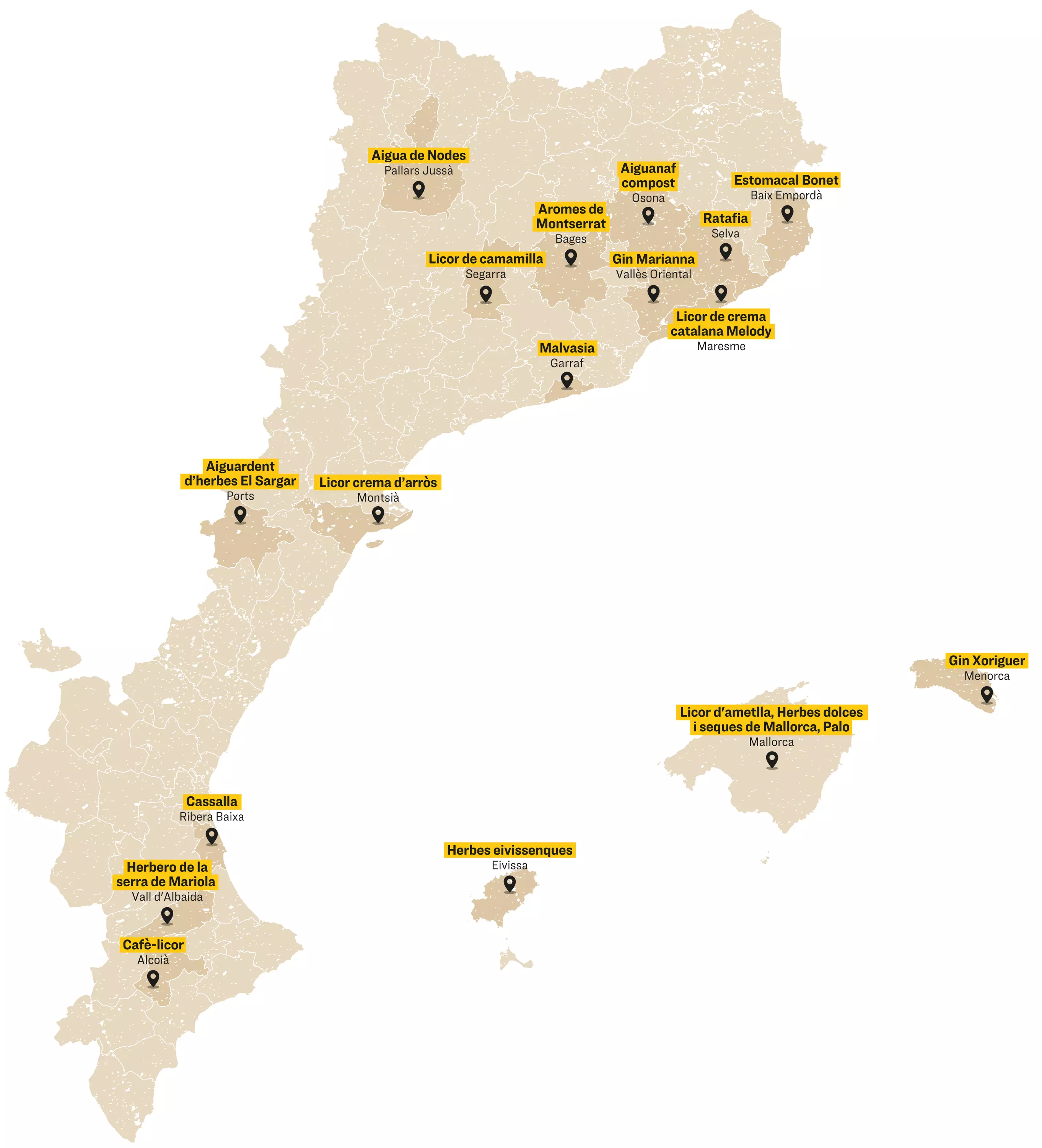 Mapa de licors dels Països Catalans