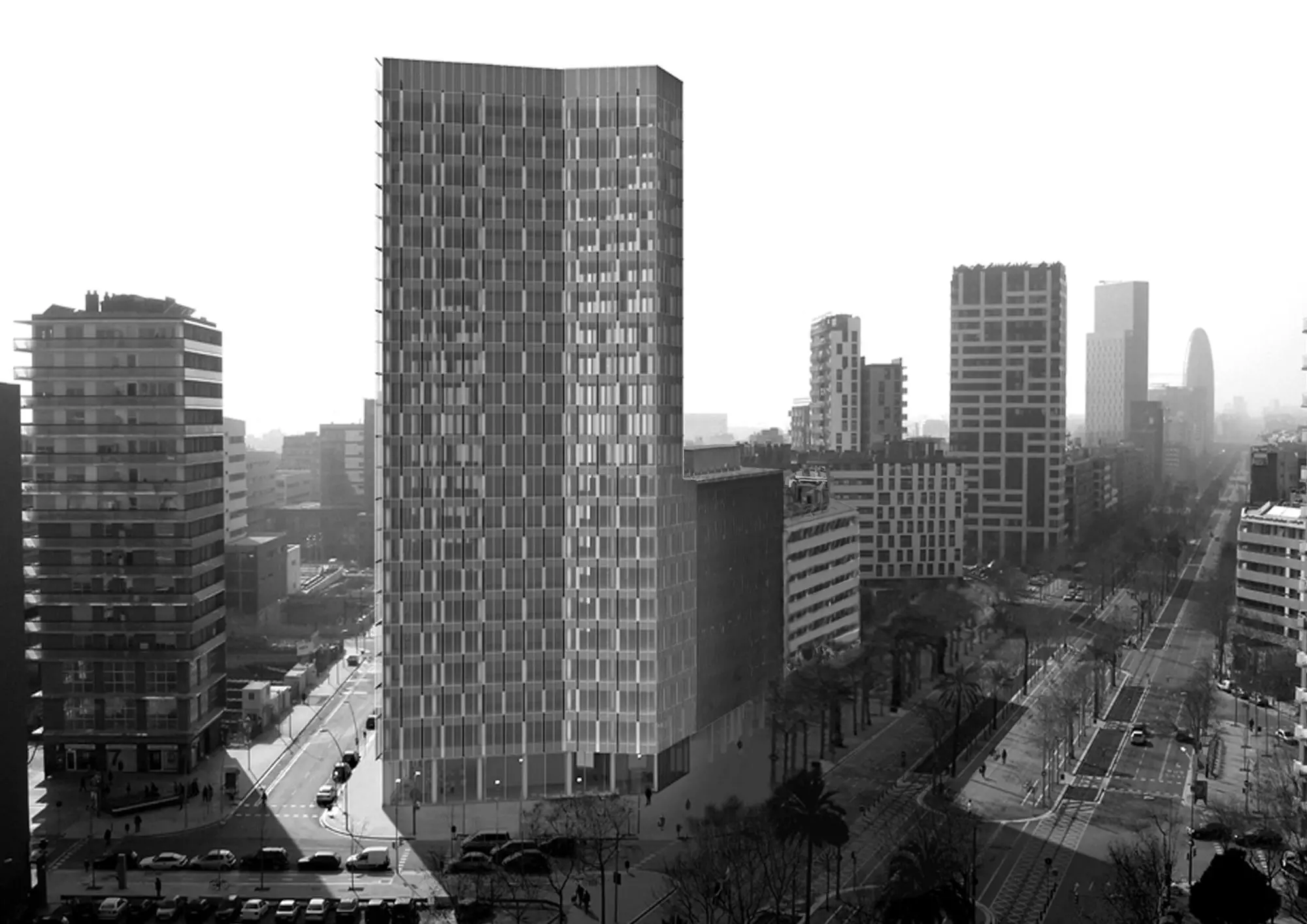 Projecció de com serà el nou edifici, que estarà a la cantonada Diagonal-Selva de Mar i que s'adjudicarà en una concessió de 35 anys.